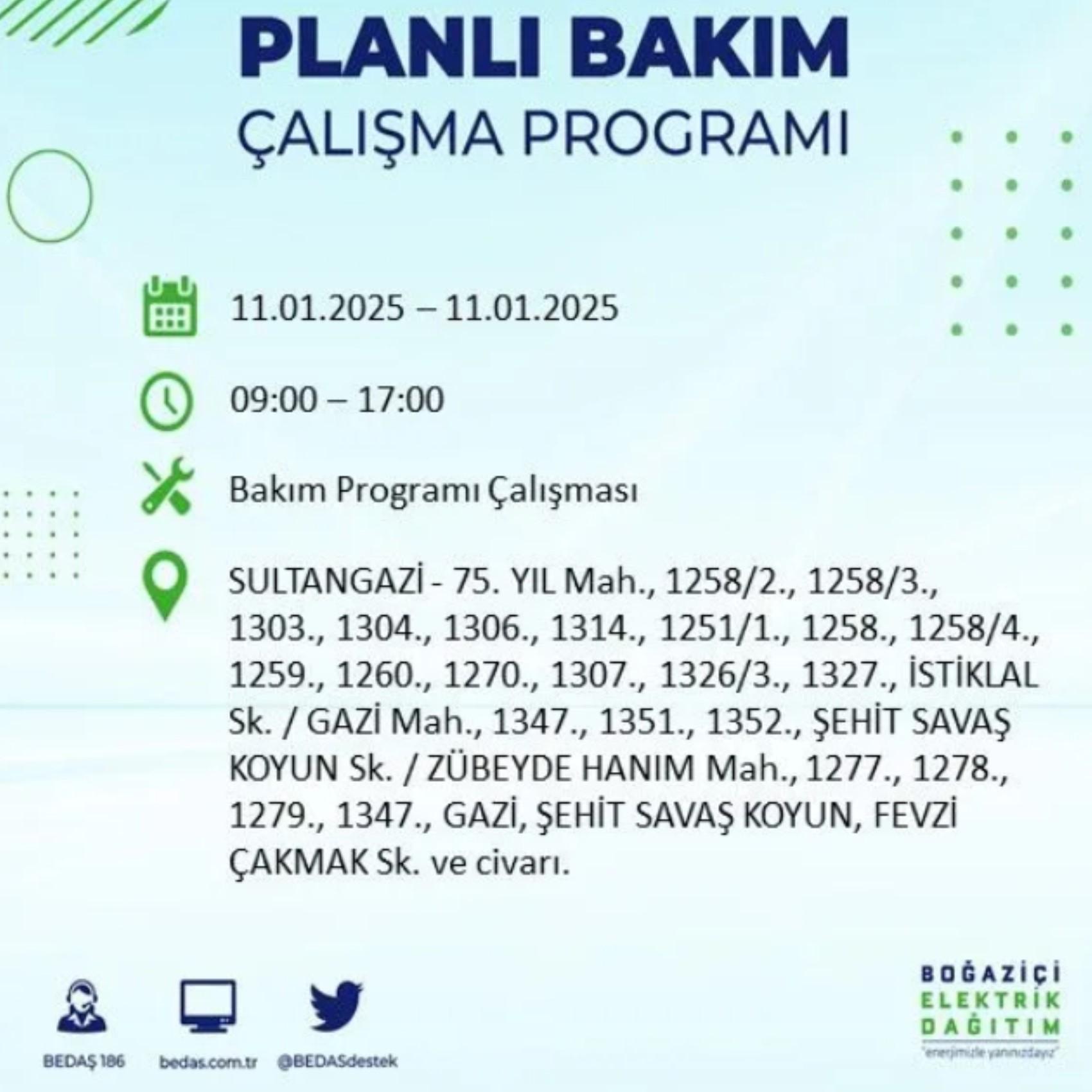 BEDAŞ açıkladı... İstanbul'da elektrik kesintisi: 11 Ocak'ta hangi mahalleler etkilenecek?