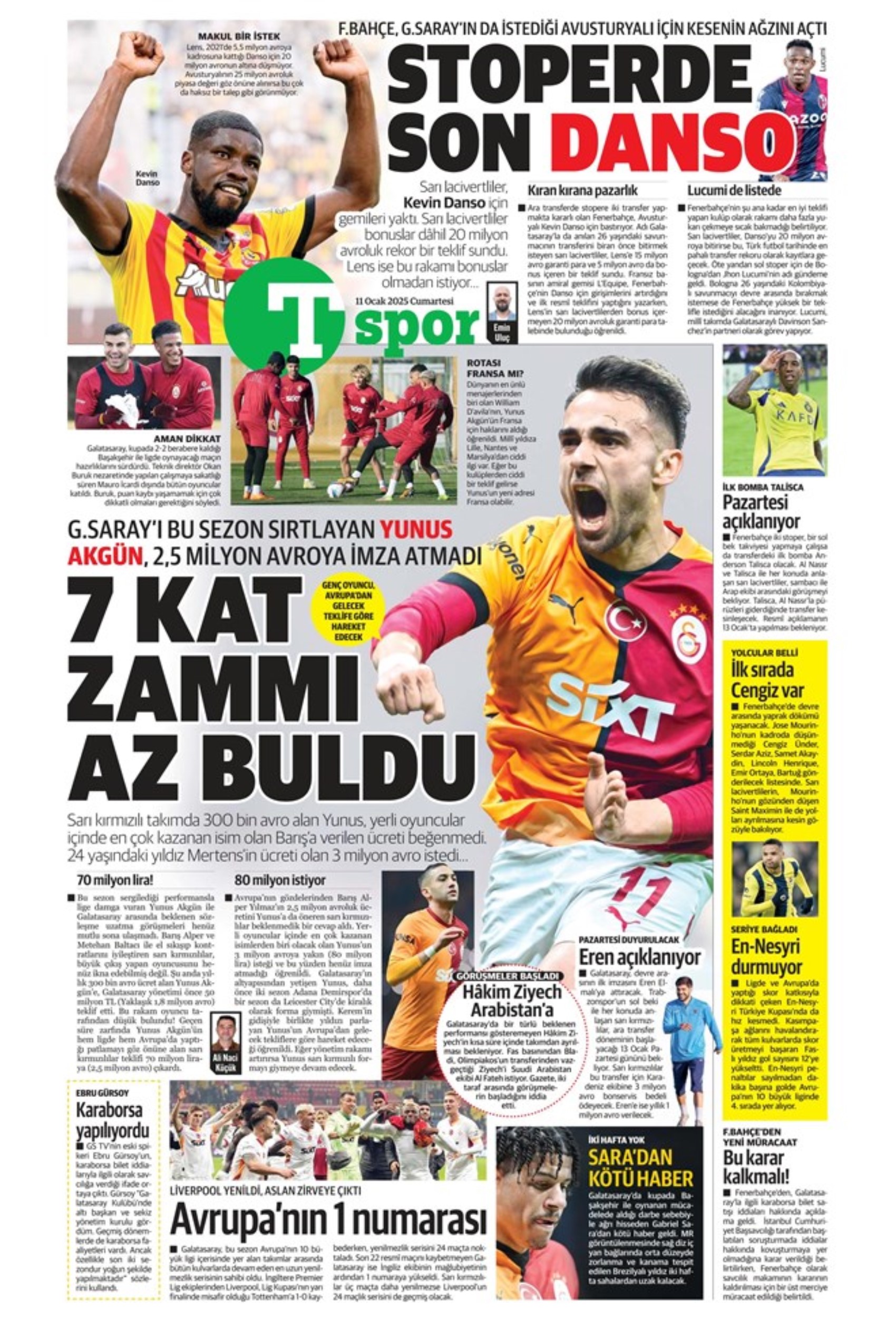 Mourinho attende urgentemente un difensore centrale... Il Galatasaray punta su Gouiri: le prime pagine sportive dell'11 gennaio