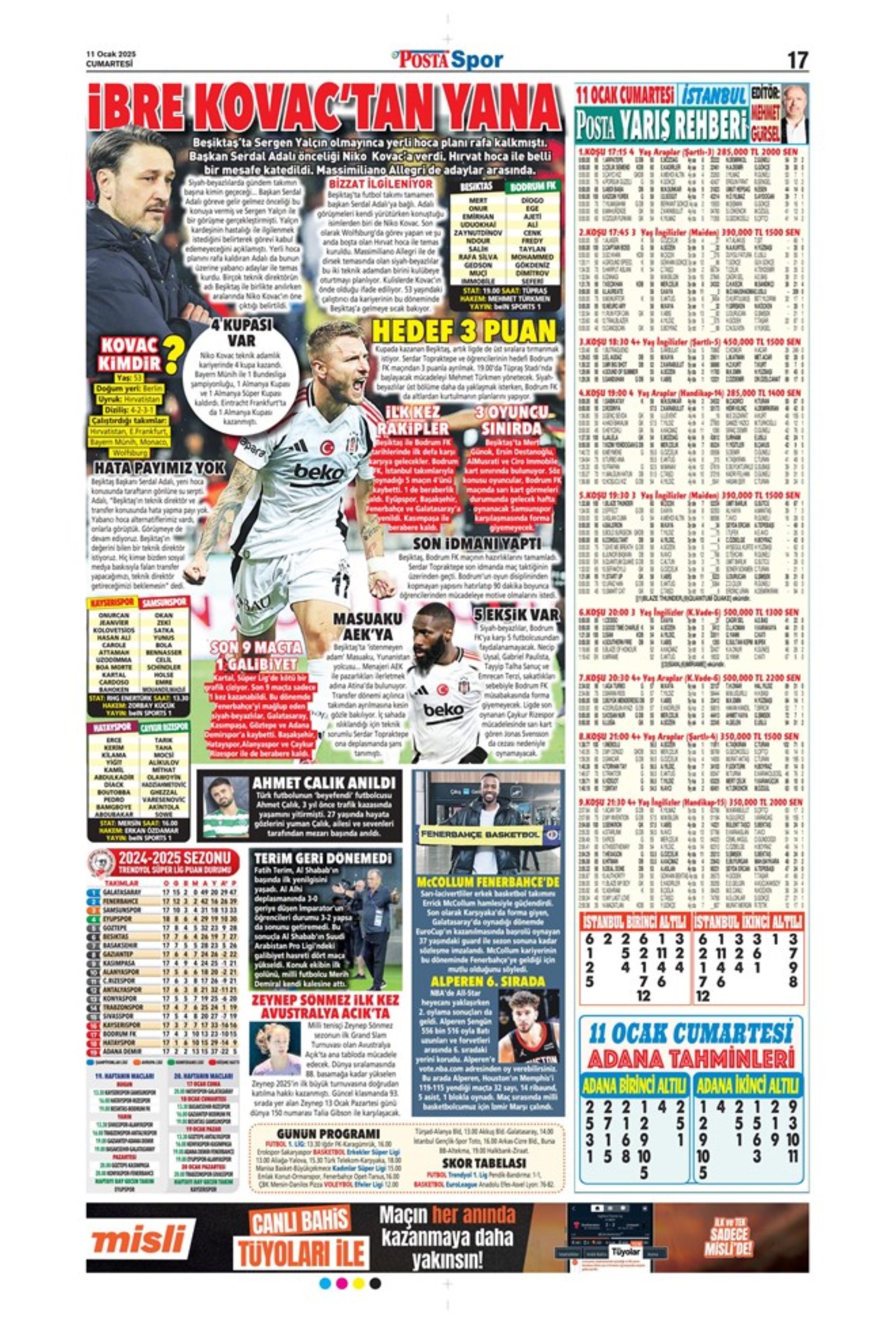 Mourinho attende urgentemente un difensore centrale... Il Galatasaray punta su Gouiri: le prime pagine sportive dell'11 gennaio