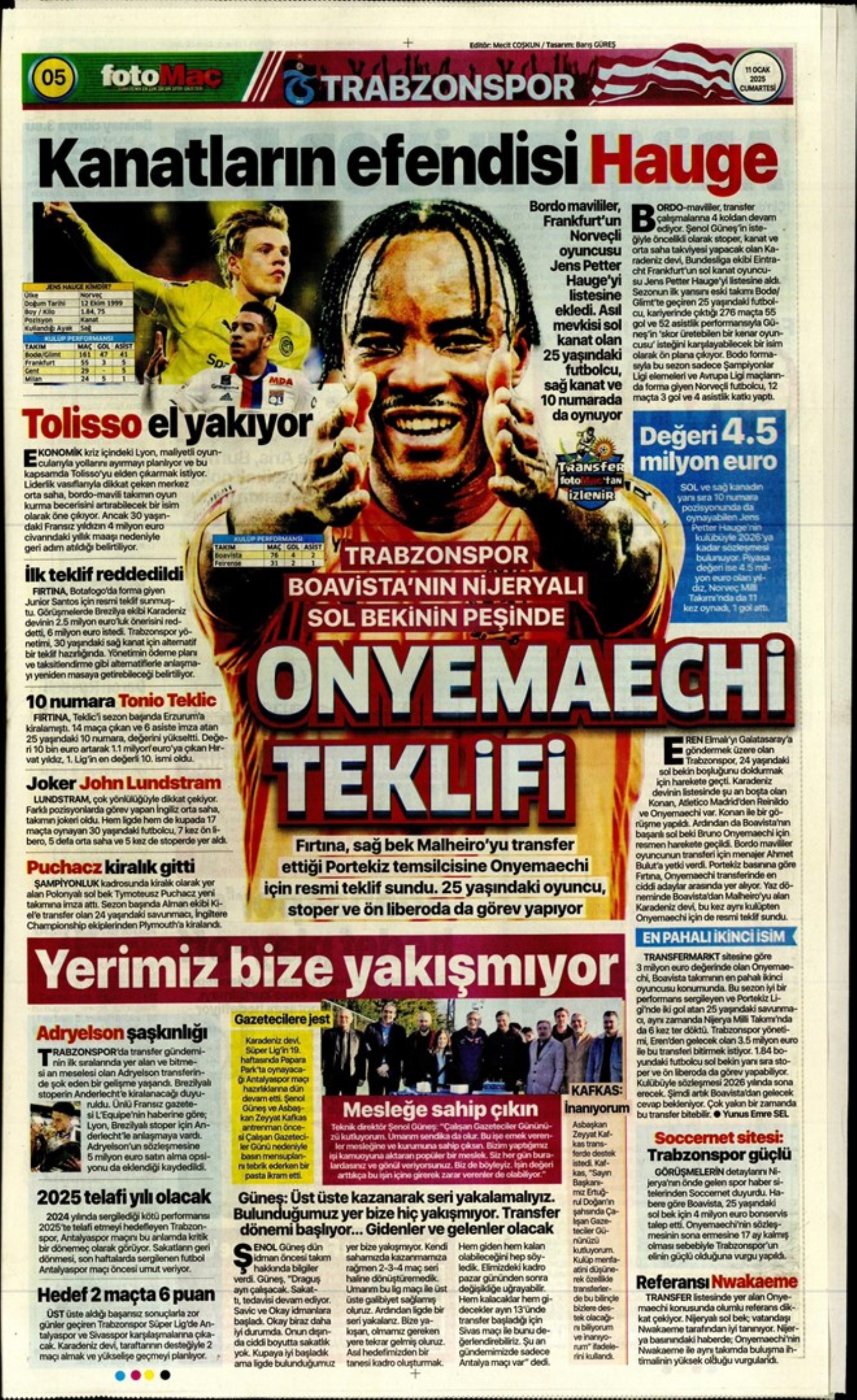 Mourinho attende urgentemente un difensore centrale... Il Galatasaray punta su Gouiri: le prime pagine sportive dell'11 gennaio