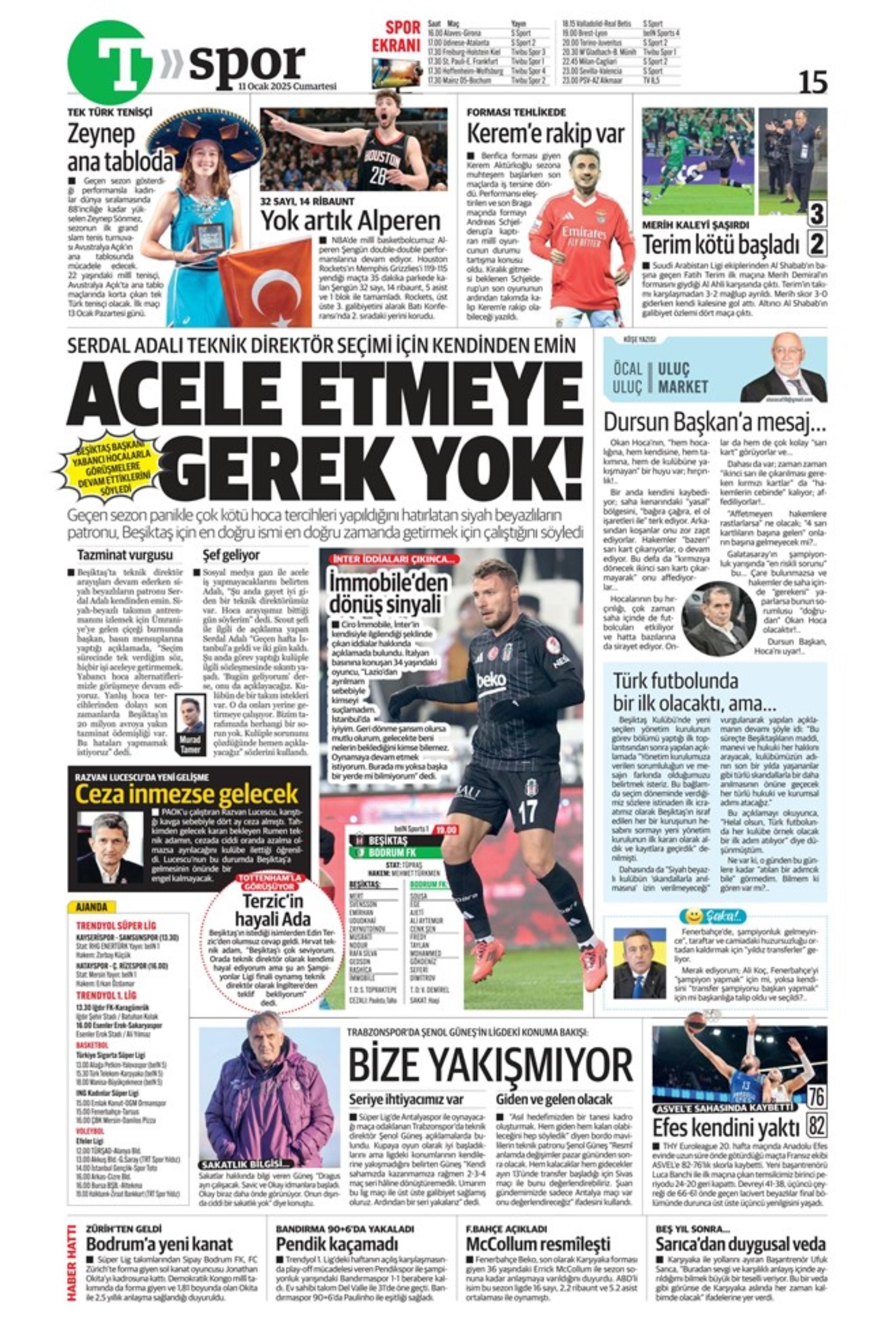 Mourinho attende urgentemente un difensore centrale... Il Galatasaray punta su Gouiri: le prime pagine sportive dell'11 gennaio