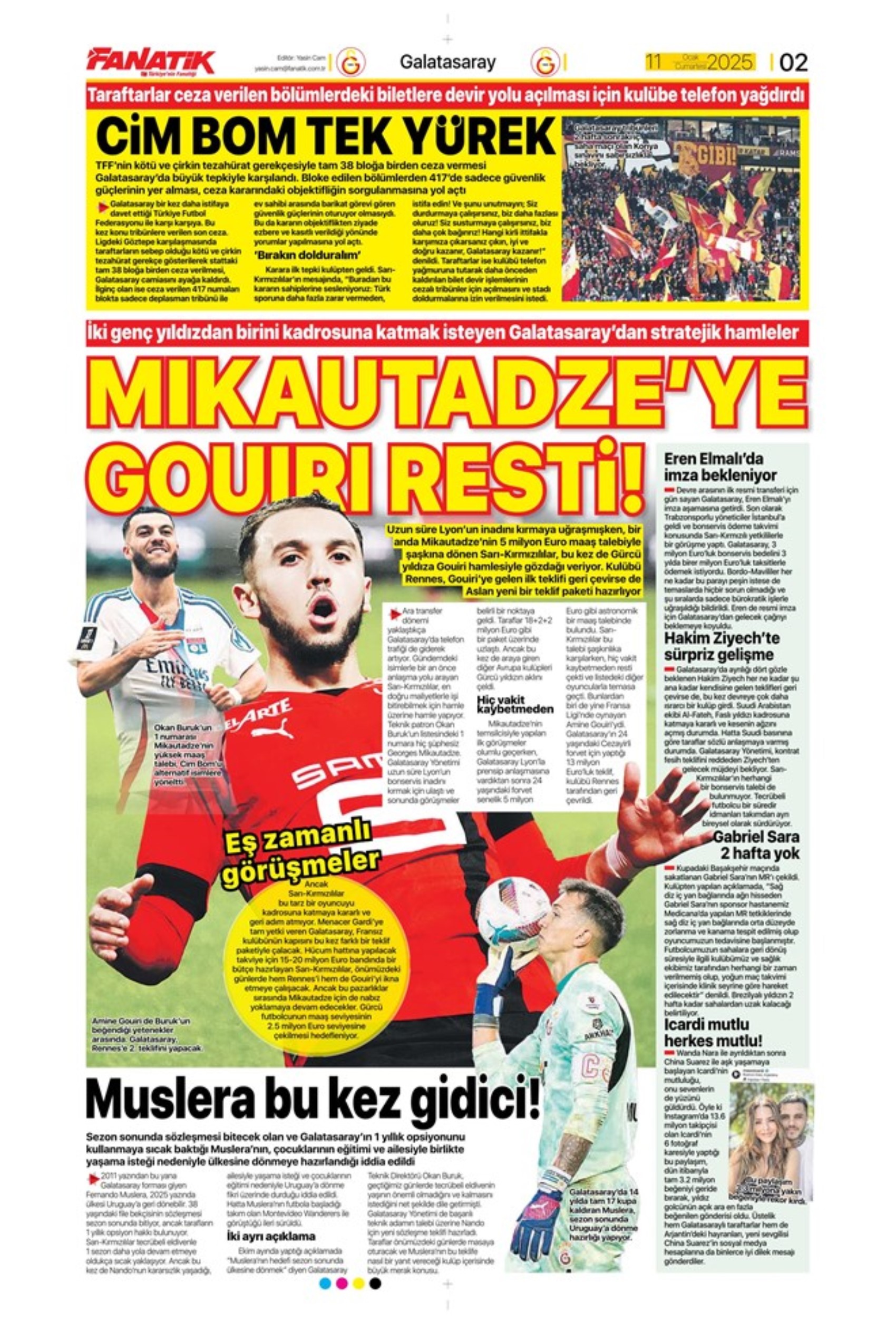 Mourinho attende urgentemente un difensore centrale... Il Galatasaray punta su Gouiri: le prime pagine sportive dell'11 gennaio