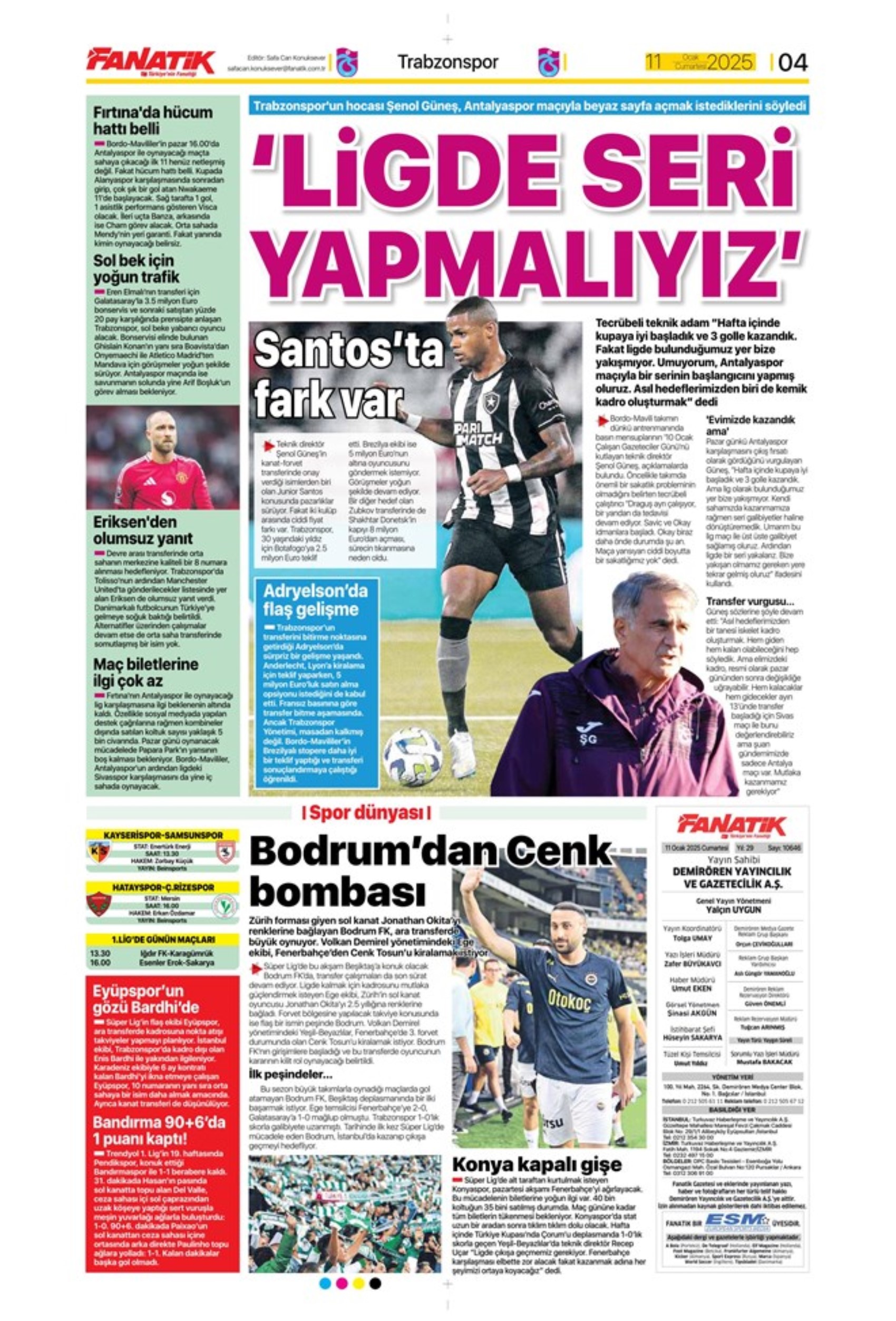 Mourinho attende urgentemente un difensore centrale... Il Galatasaray punta su Gouiri: le prime pagine sportive dell'11 gennaio