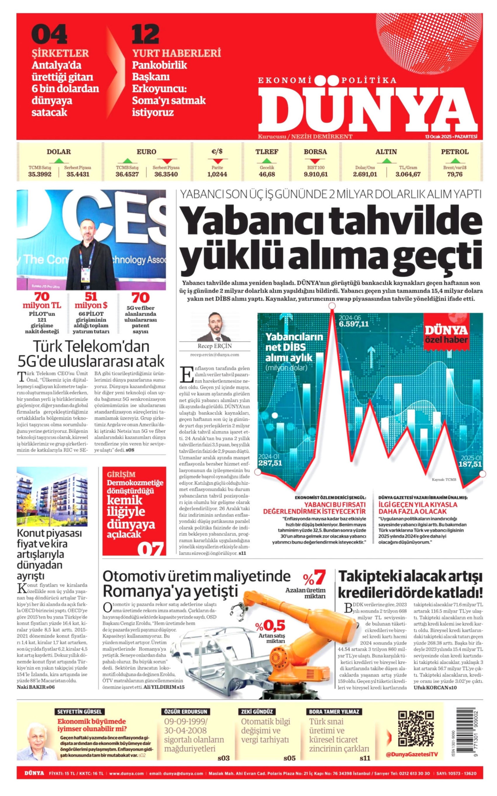 13 Ocak 2025 gazete manşetleri: ‘Milletin parası faize gitti’, ‘Hem maaş vermiyor hem tehdit ediyor’, ‘Rizeliler Erdoğan’a kırmızı kart gösterdi’