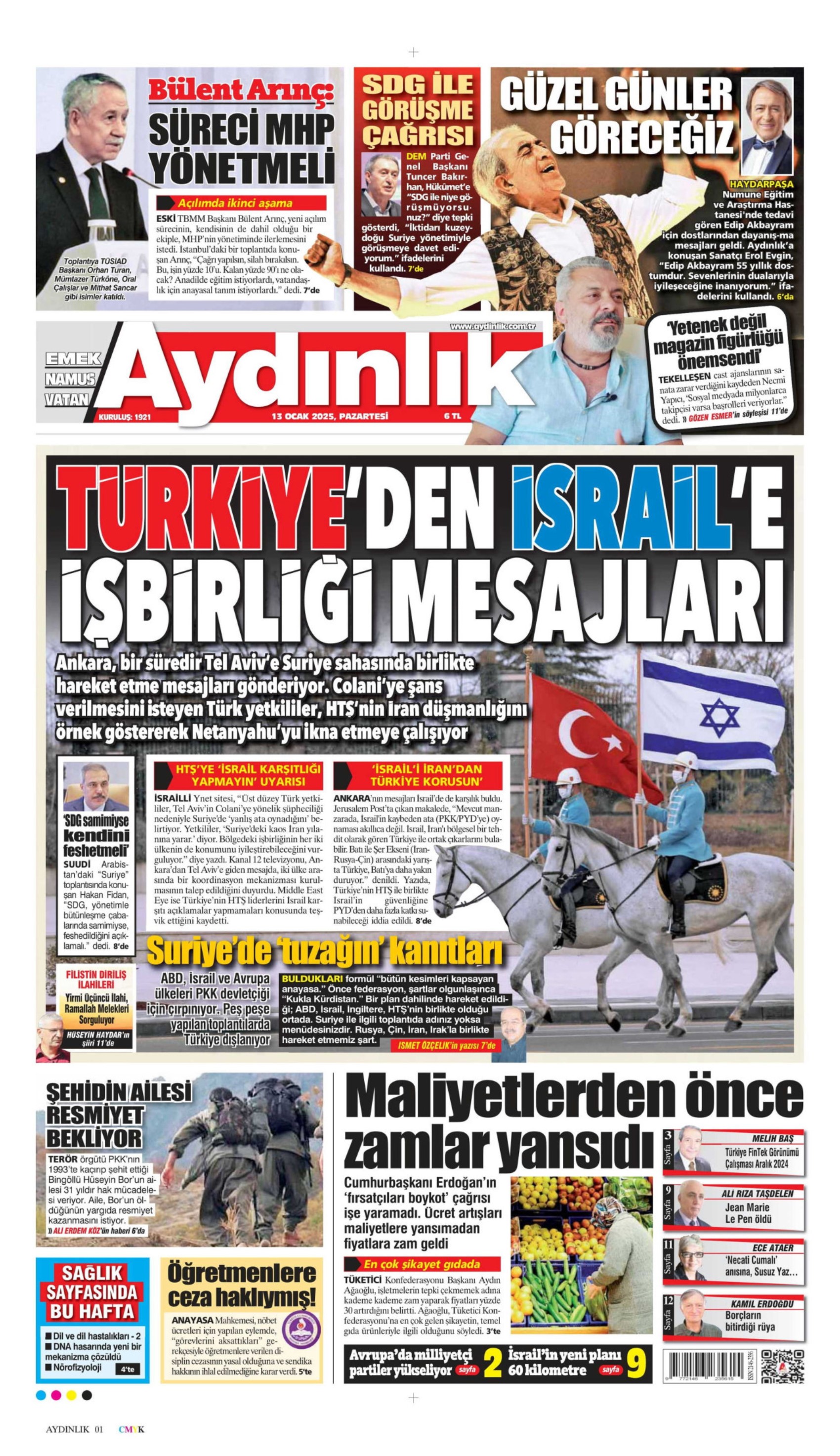 13 Ocak 2025 gazete manşetleri: ‘Milletin parası faize gitti’, ‘Hem maaş vermiyor hem tehdit ediyor’, ‘Rizeliler Erdoğan’a kırmızı kart gösterdi’
