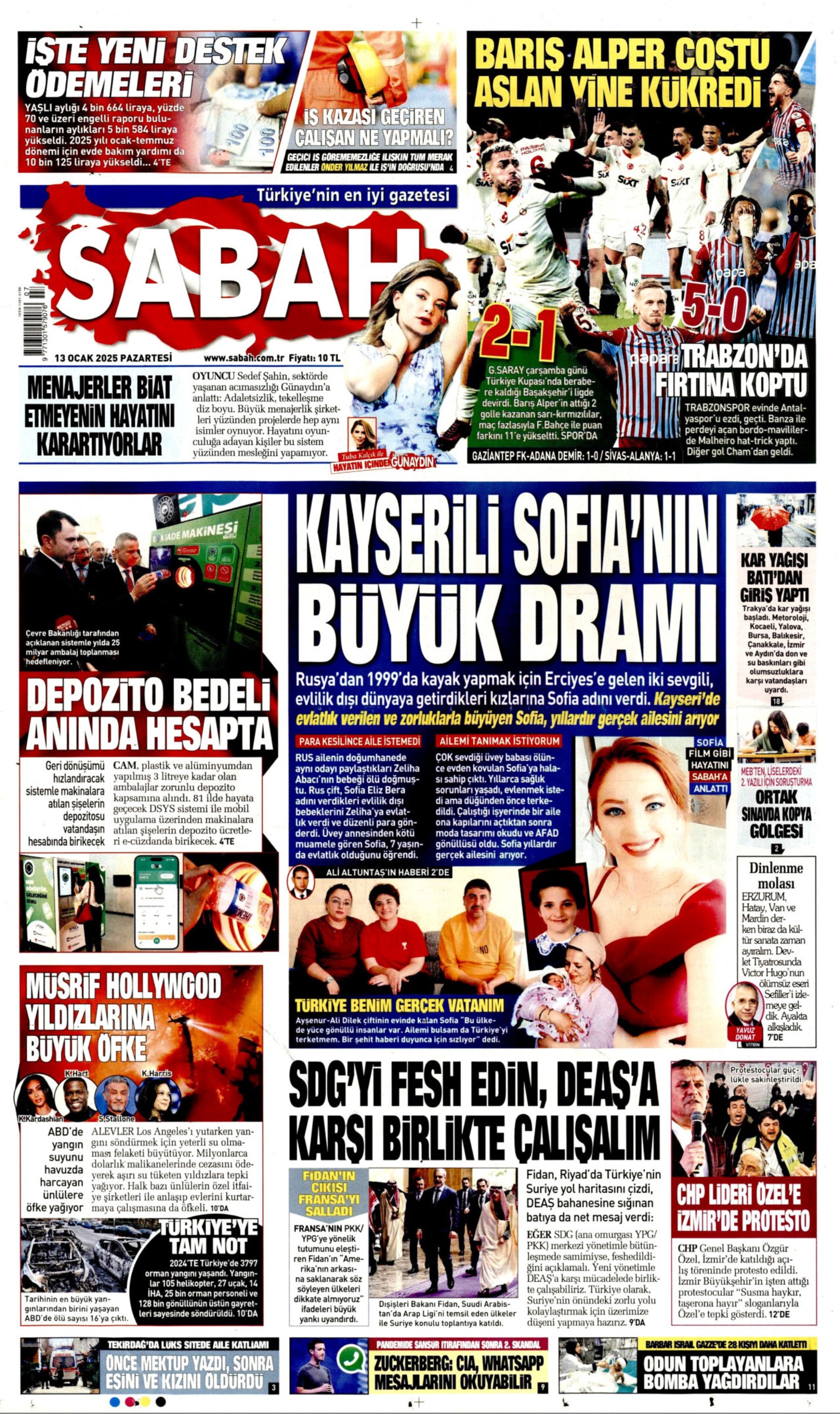 13 Ocak 2025 gazete manşetleri: ‘Milletin parası faize gitti’, ‘Hem maaş vermiyor hem tehdit ediyor’, ‘Rizeliler Erdoğan’a kırmızı kart gösterdi’