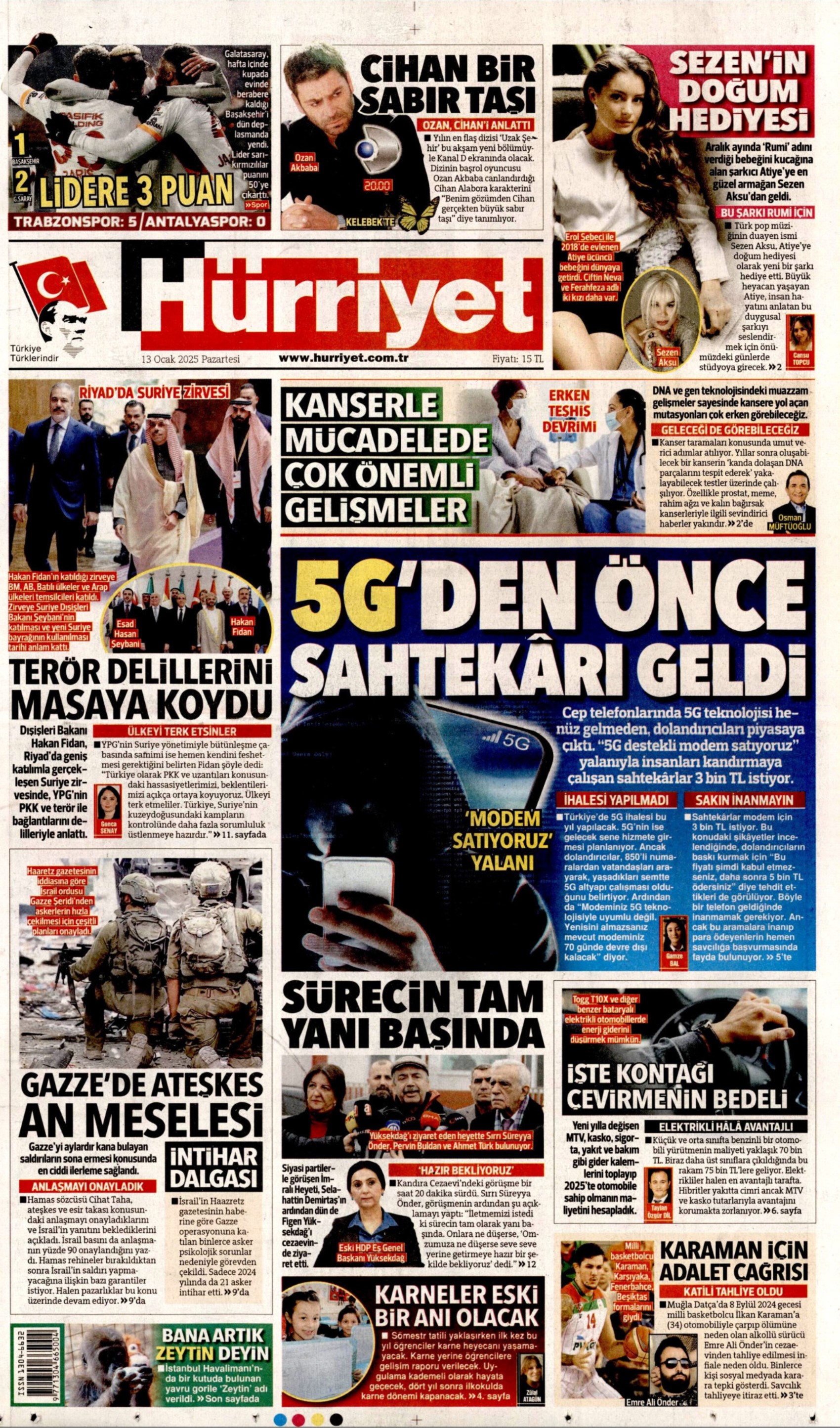 13 Ocak 2025 gazete manşetleri: ‘Milletin parası faize gitti’, ‘Hem maaş vermiyor hem tehdit ediyor’, ‘Rizeliler Erdoğan’a kırmızı kart gösterdi’