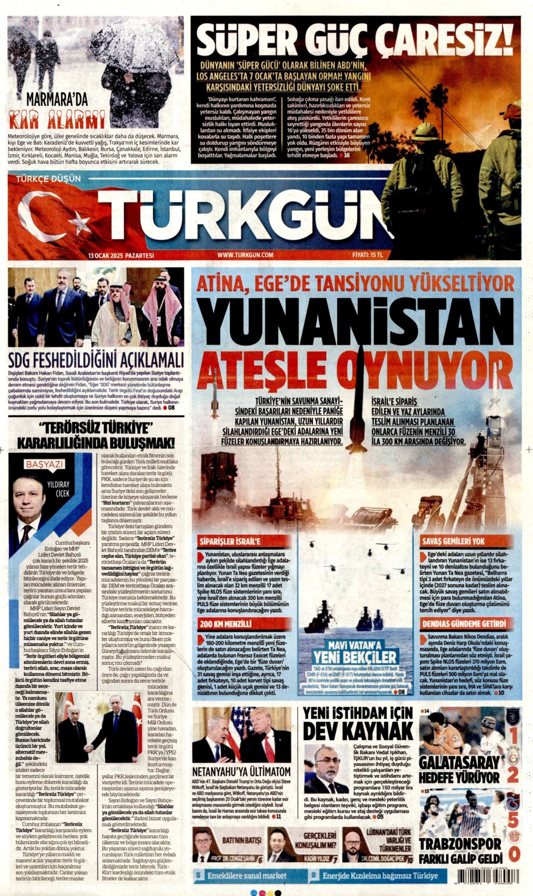 13 Ocak 2025 gazete manşetleri: ‘Milletin parası faize gitti’, ‘Hem maaş vermiyor hem tehdit ediyor’, ‘Rizeliler Erdoğan’a kırmızı kart gösterdi’