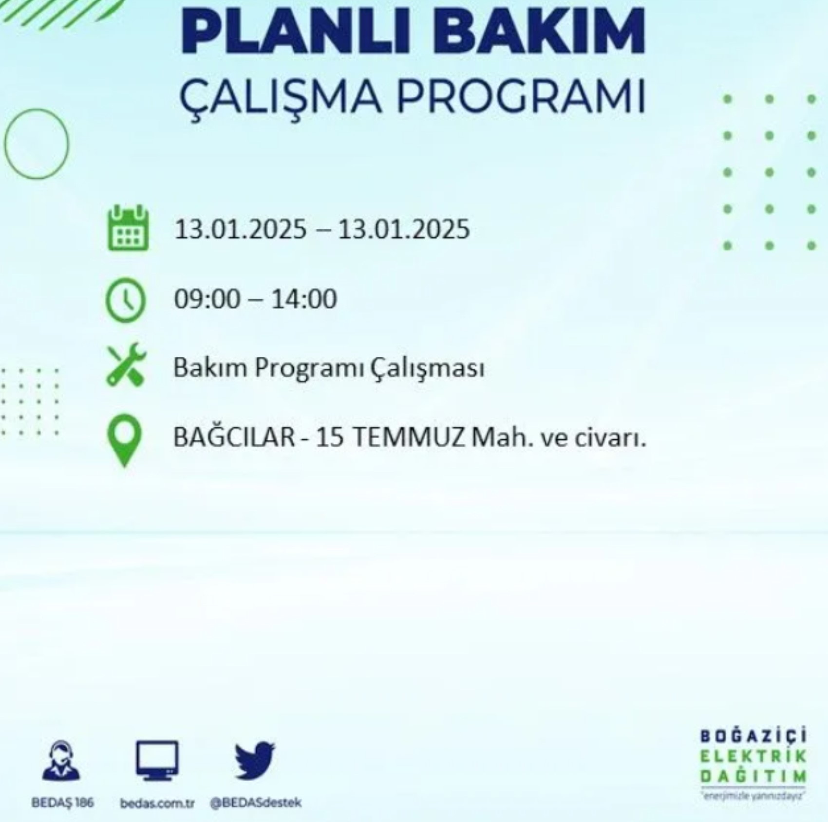 BEDAŞ açıkladı... İstanbul'da elektrik kesintisi: 13 Ocak'ta hangi mahalleler etkilenecek?