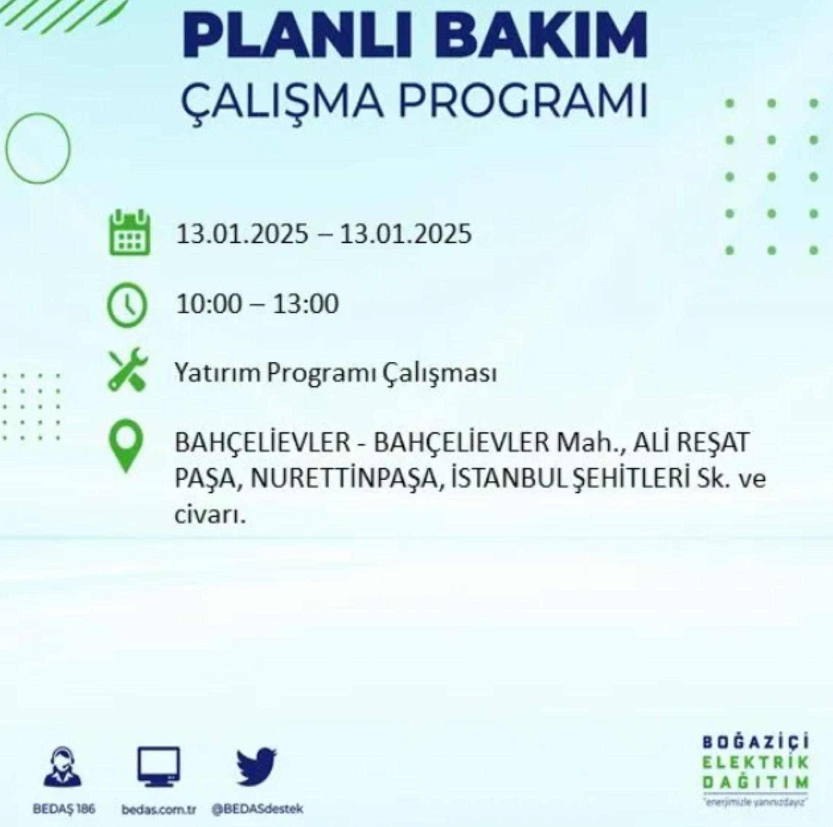 BEDAŞ açıkladı... İstanbul'da elektrik kesintisi: 13 Ocak'ta hangi mahalleler etkilenecek?