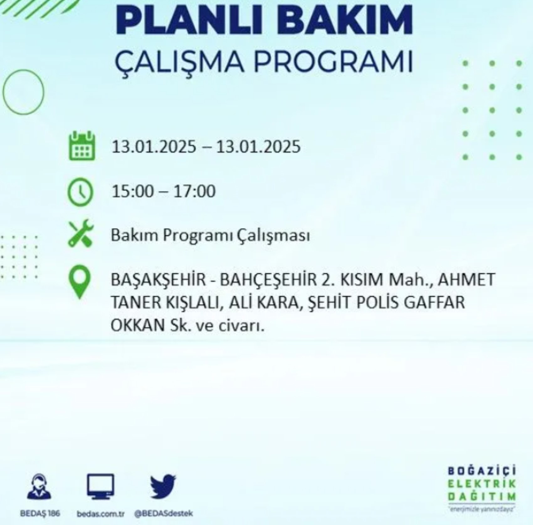 BEDAŞ açıkladı... İstanbul'da elektrik kesintisi: 13 Ocak'ta hangi mahalleler etkilenecek?