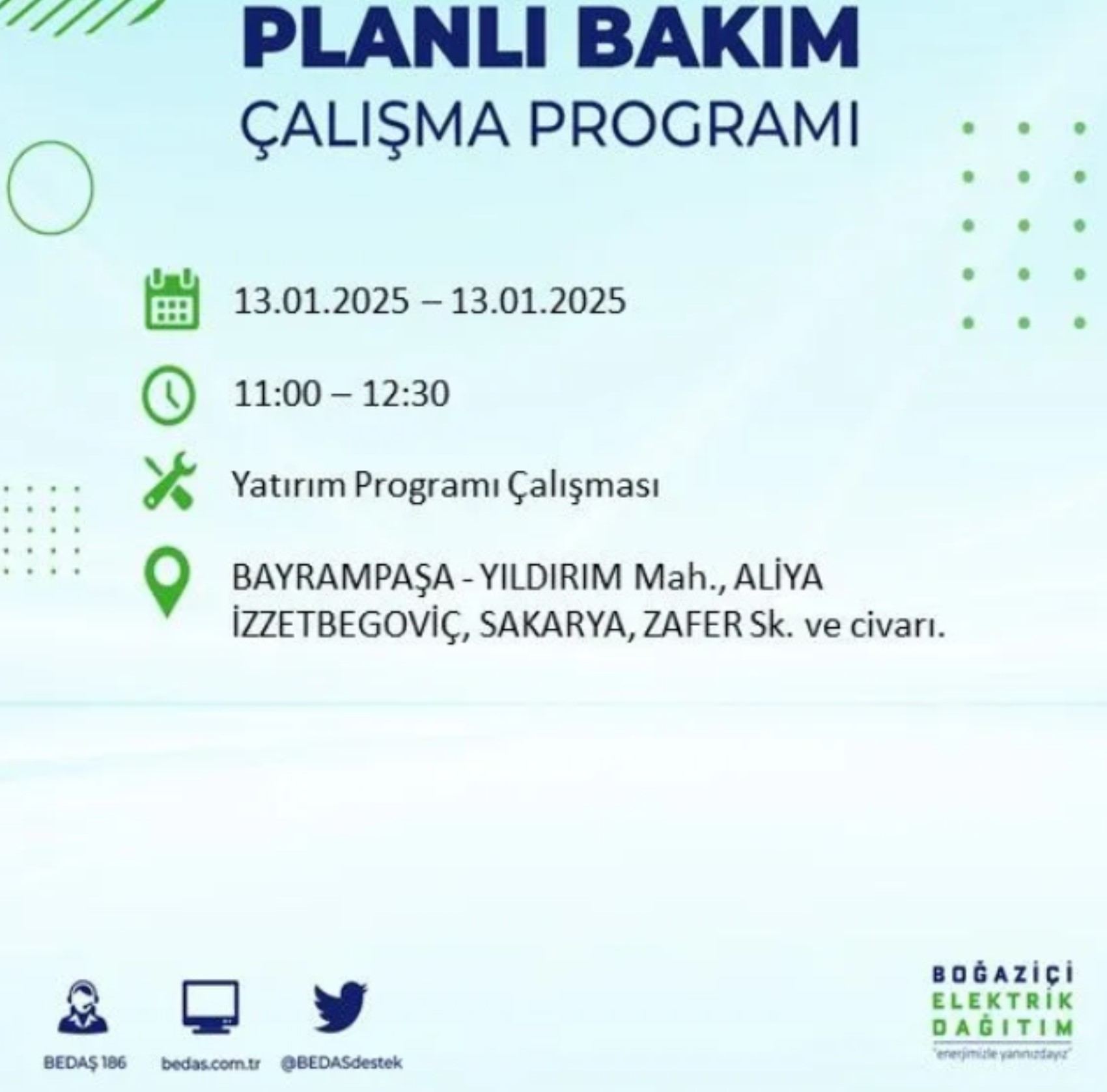 BEDAŞ açıkladı... İstanbul'da elektrik kesintisi: 13 Ocak'ta hangi mahalleler etkilenecek?