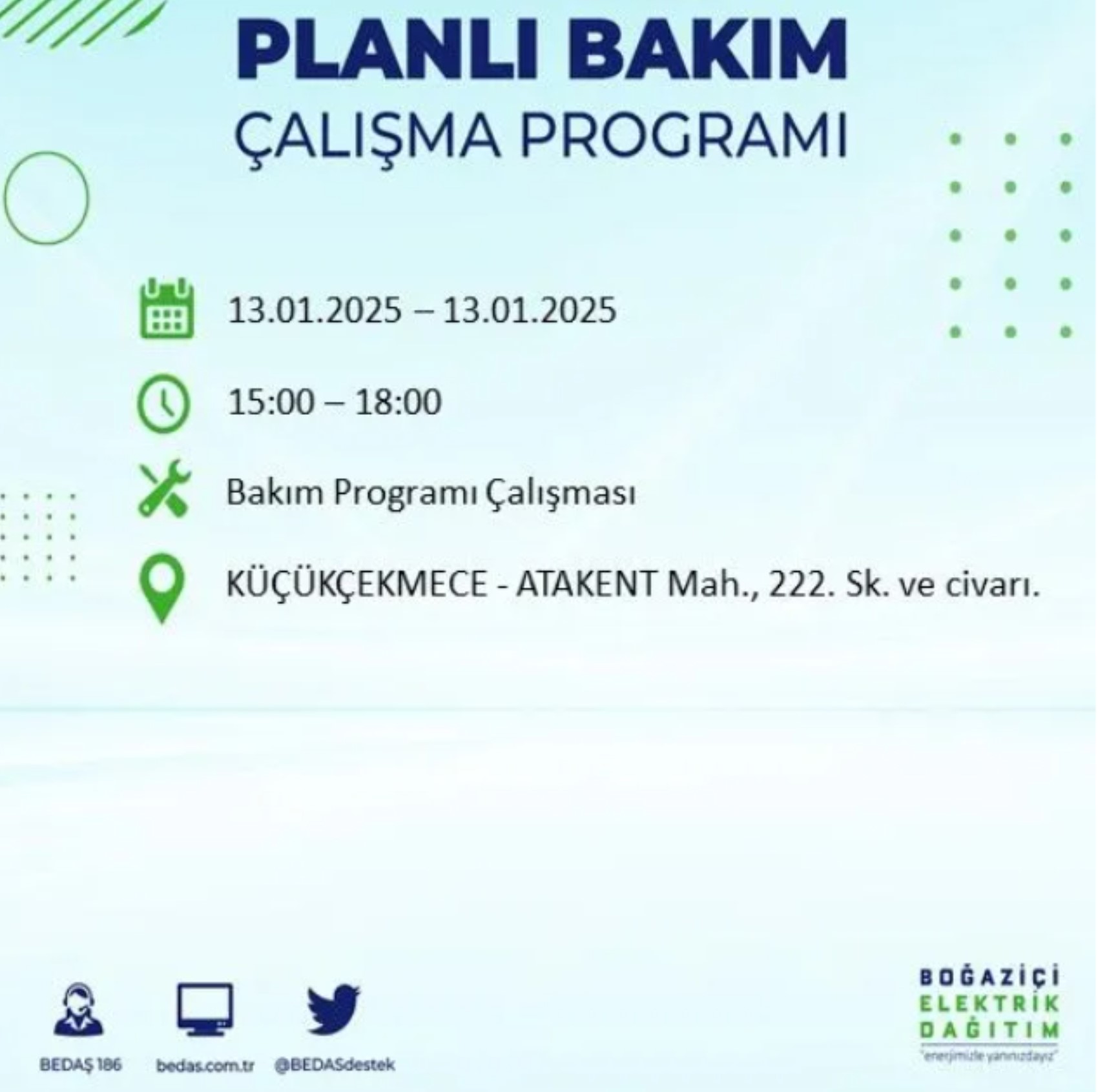 BEDAŞ açıkladı... İstanbul'da elektrik kesintisi: 13 Ocak'ta hangi mahalleler etkilenecek?