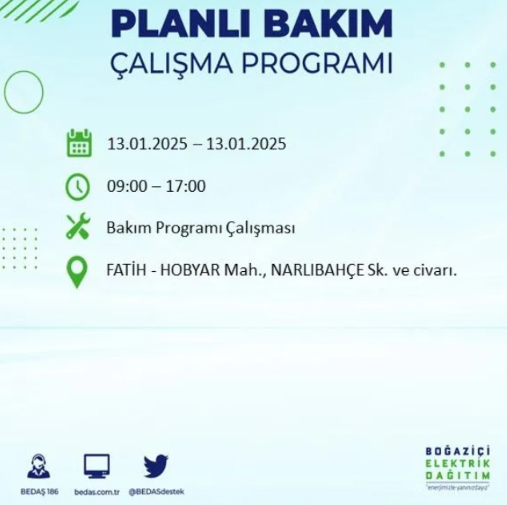 BEDAŞ açıkladı... İstanbul'da elektrik kesintisi: 13 Ocak'ta hangi mahalleler etkilenecek?