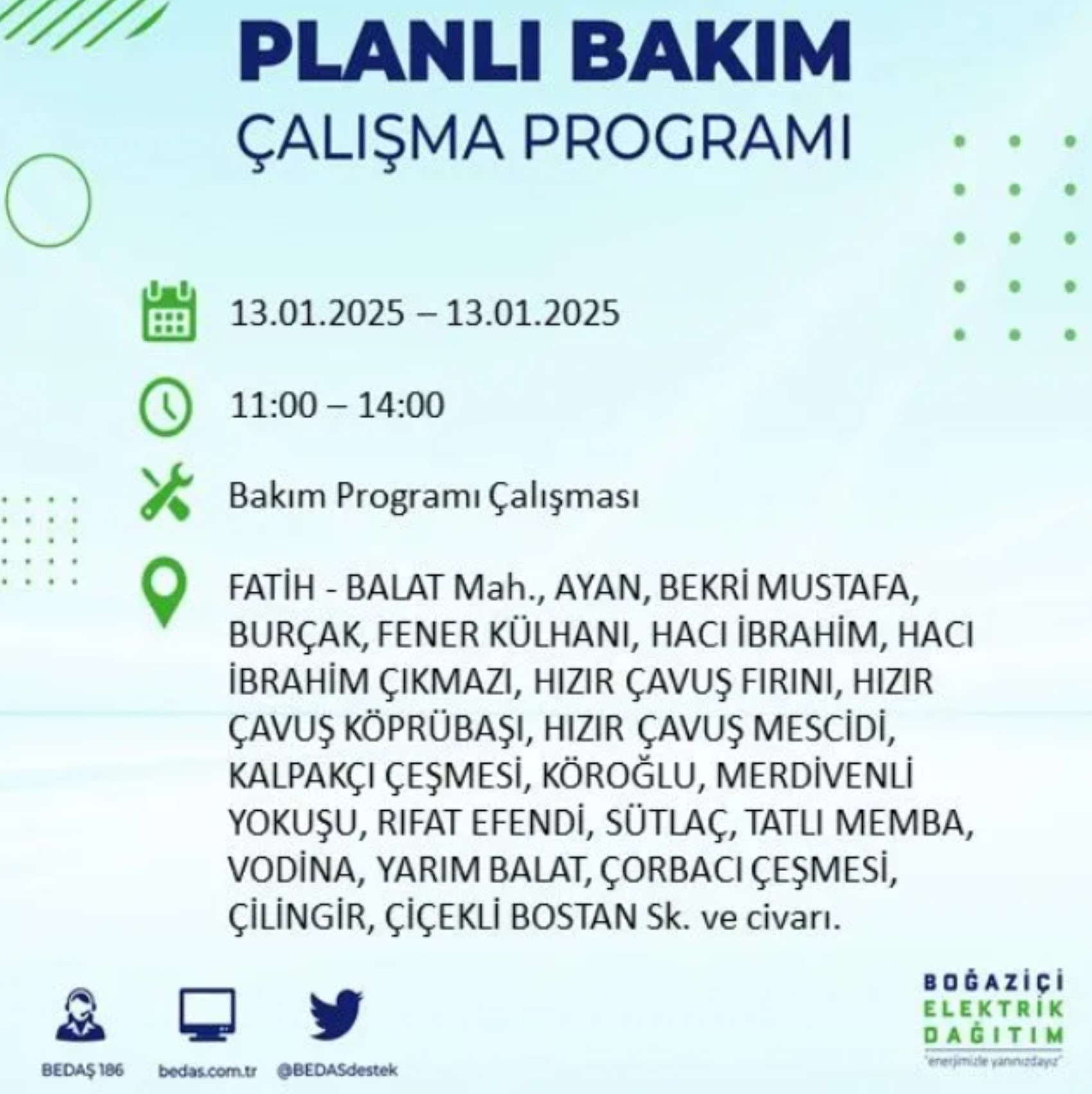 BEDAŞ açıkladı... İstanbul'da elektrik kesintisi: 13 Ocak'ta hangi mahalleler etkilenecek?