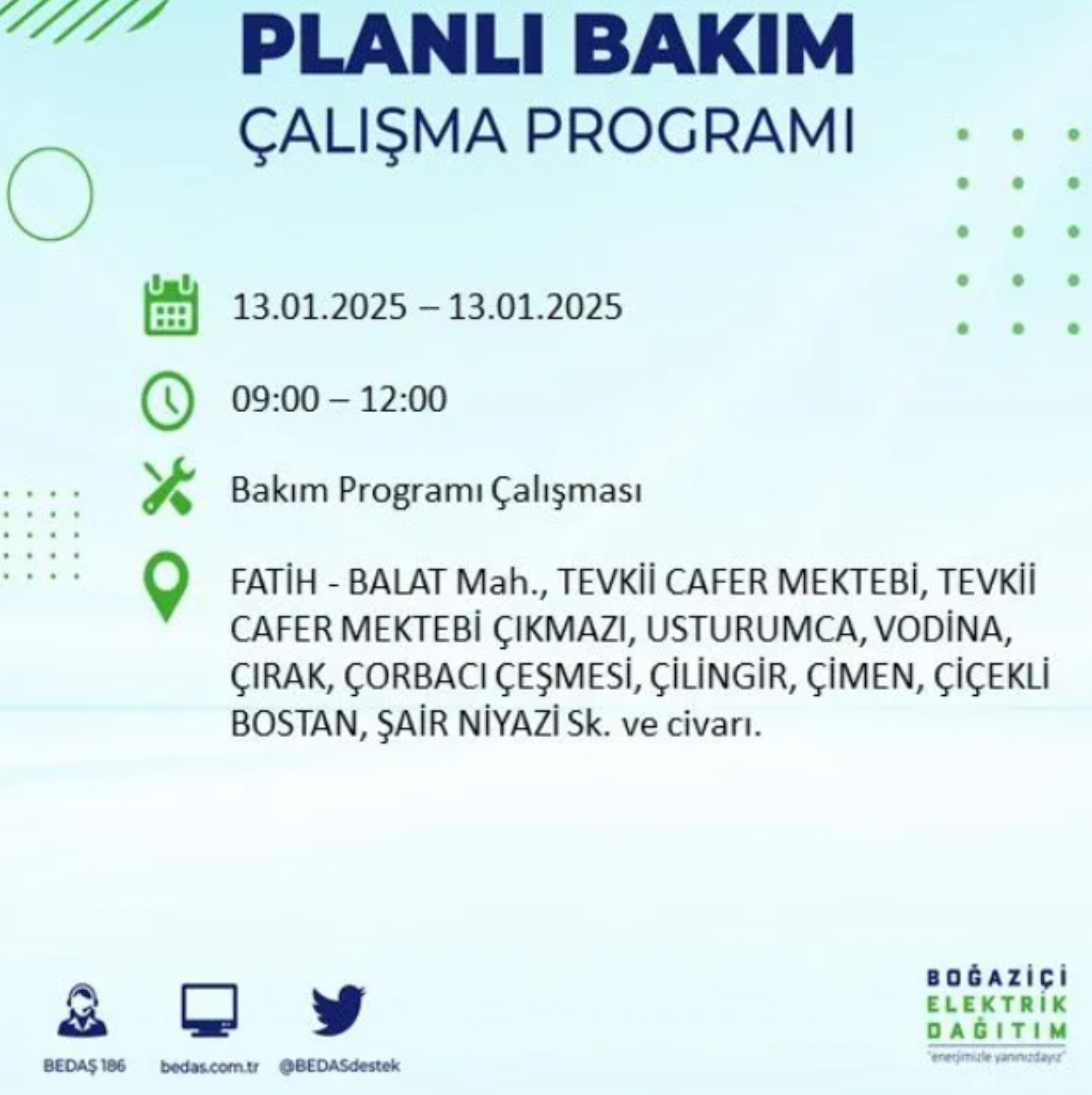 BEDAŞ açıkladı... İstanbul'da elektrik kesintisi: 13 Ocak'ta hangi mahalleler etkilenecek?