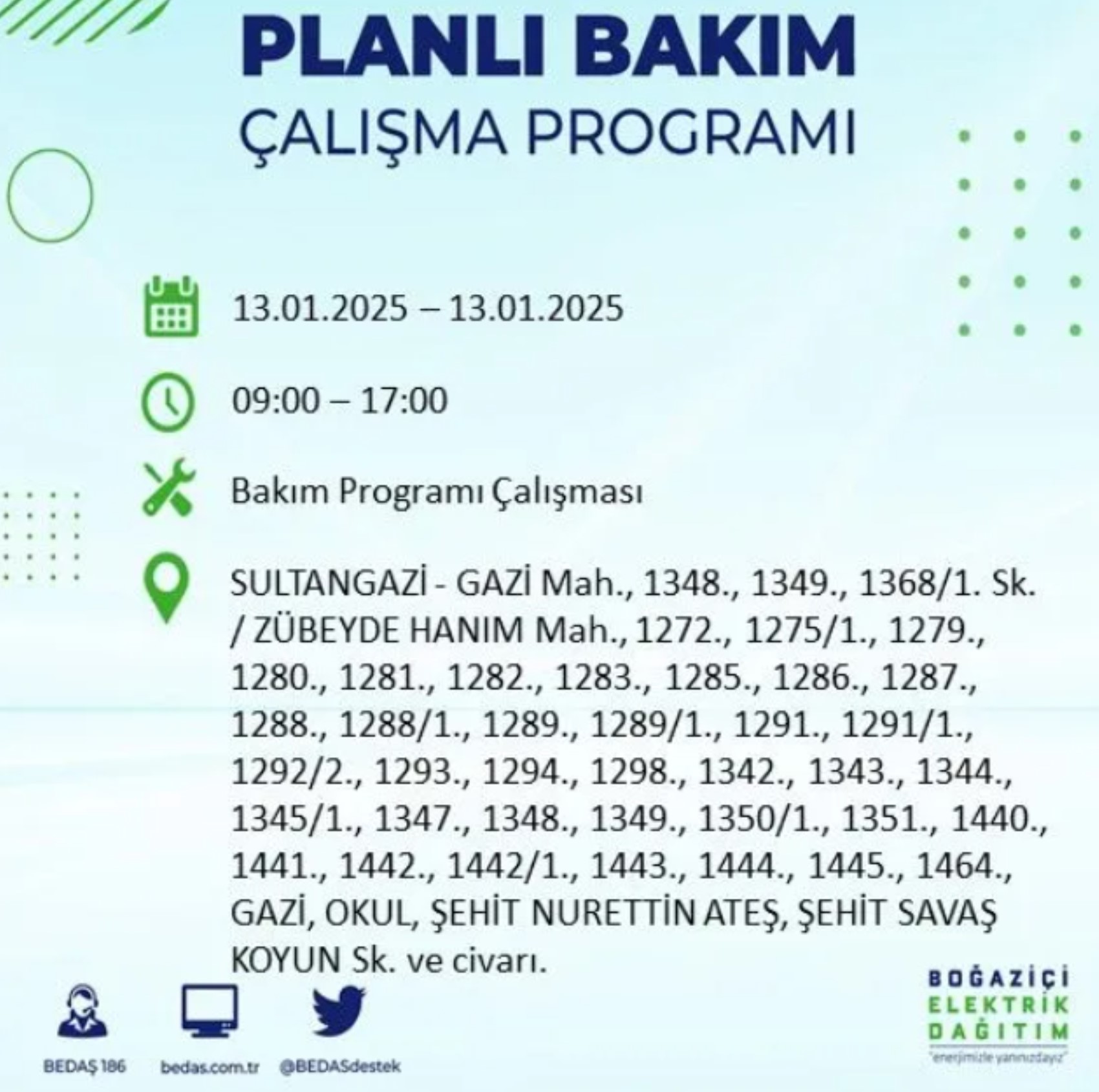 BEDAŞ açıkladı... İstanbul'da elektrik kesintisi: 13 Ocak'ta hangi mahalleler etkilenecek?