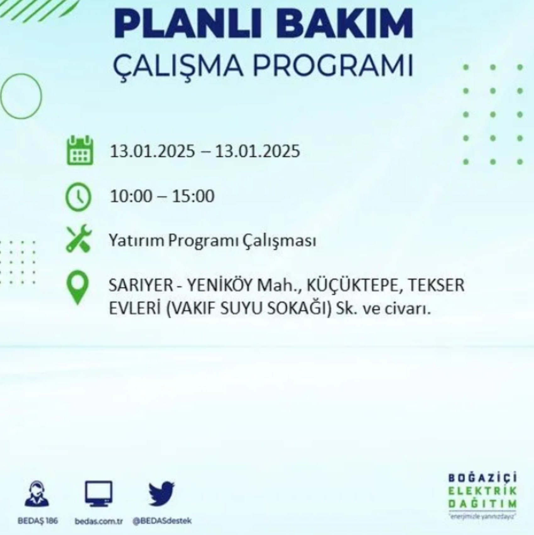 BEDAŞ açıkladı... İstanbul'da elektrik kesintisi: 13 Ocak'ta hangi mahalleler etkilenecek?