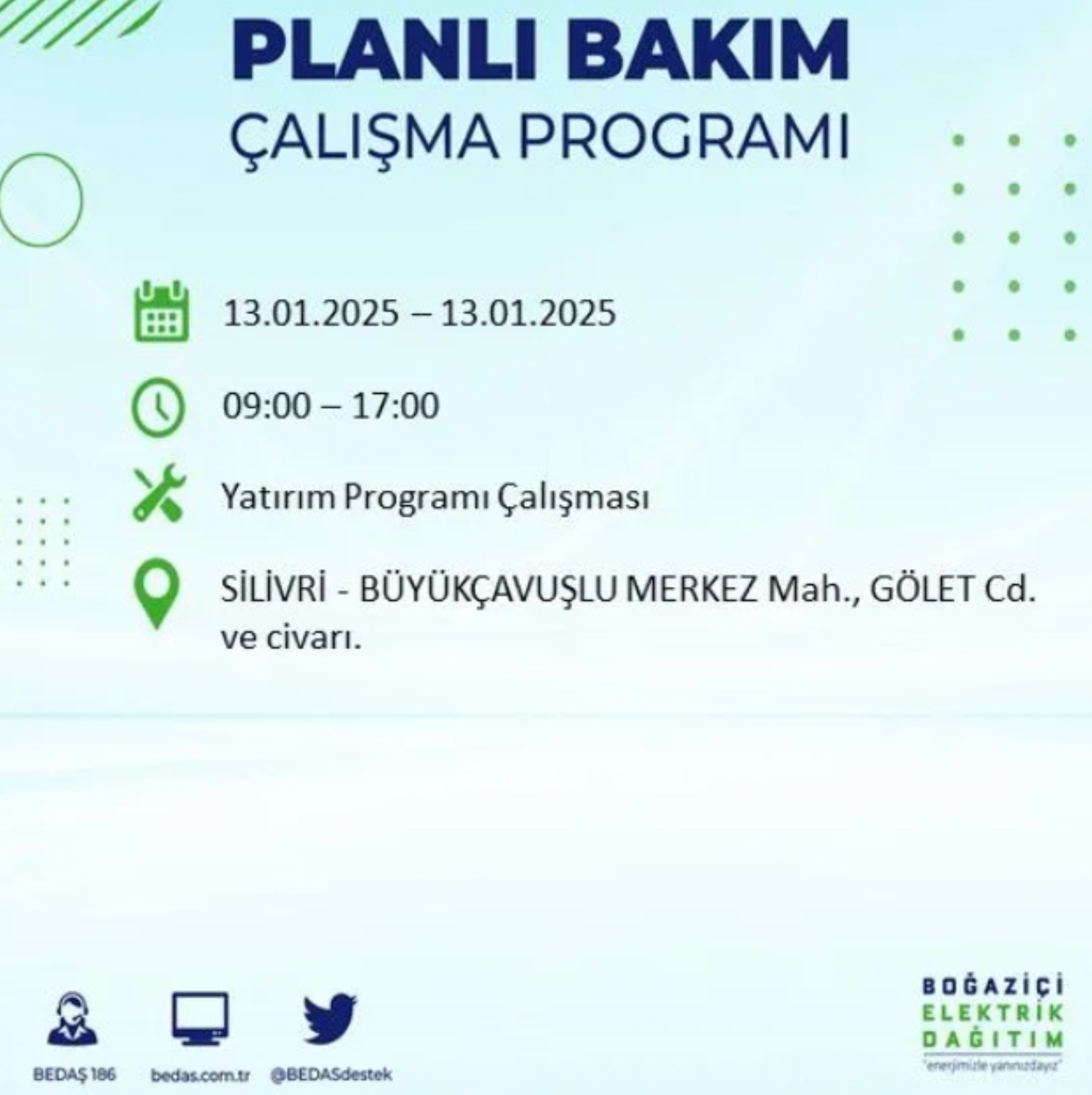 BEDAŞ açıkladı... İstanbul'da elektrik kesintisi: 13 Ocak'ta hangi mahalleler etkilenecek?