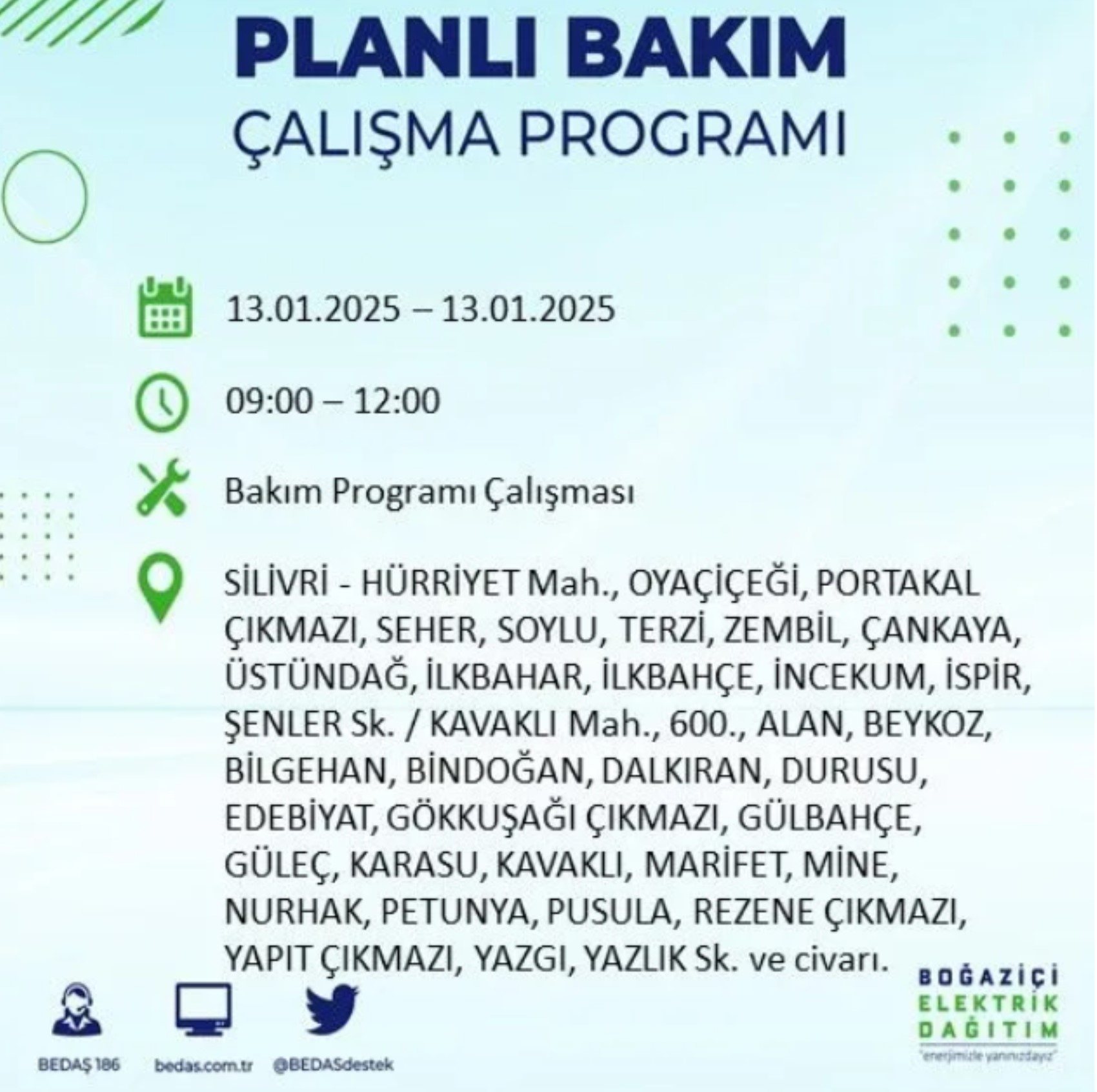 BEDAŞ açıkladı... İstanbul'da elektrik kesintisi: 13 Ocak'ta hangi mahalleler etkilenecek?