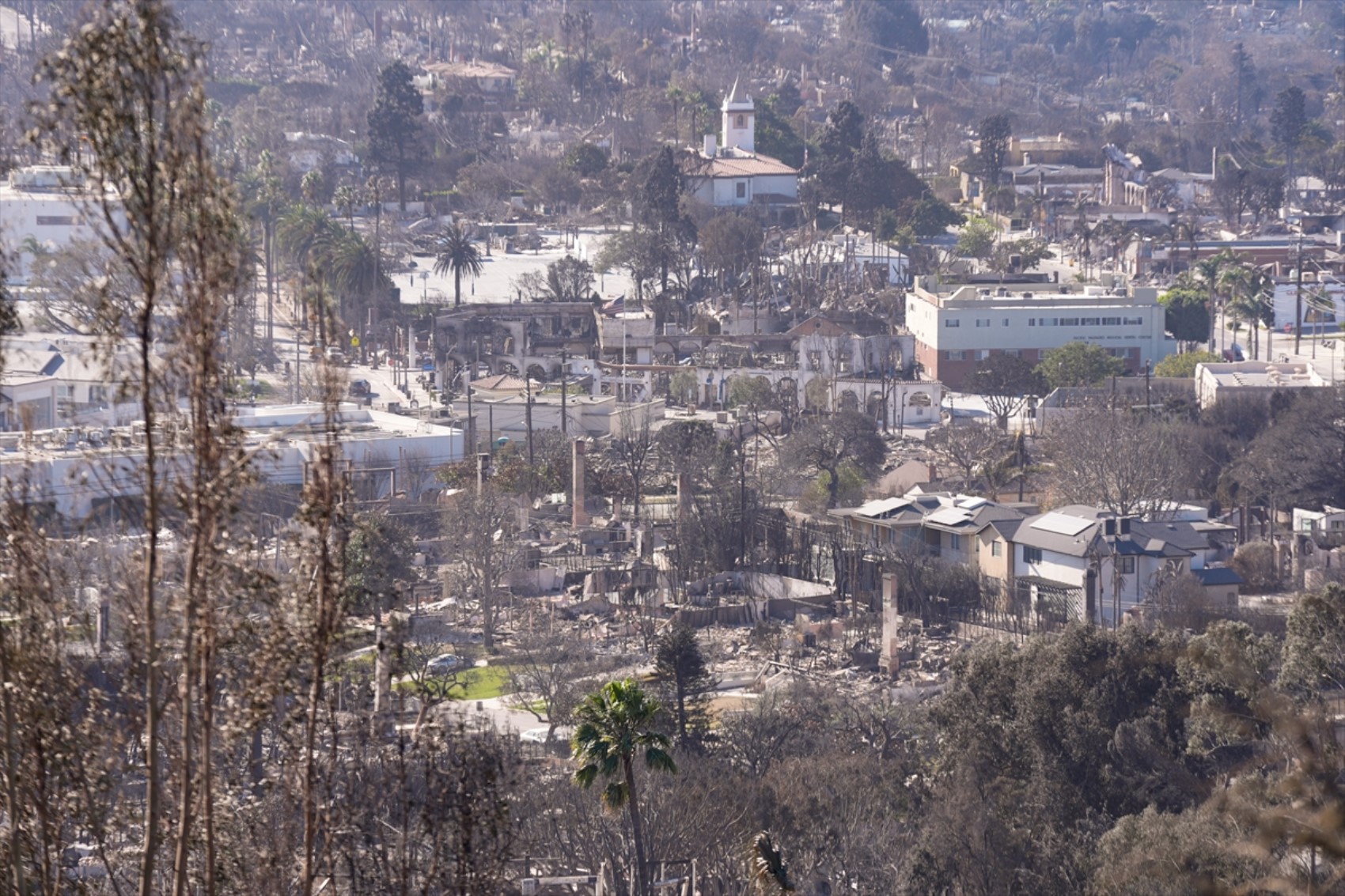 Los Angeles'taki orman yangınları devam ediyor: İtfaiyeciler hasarlı evleri inceliyor