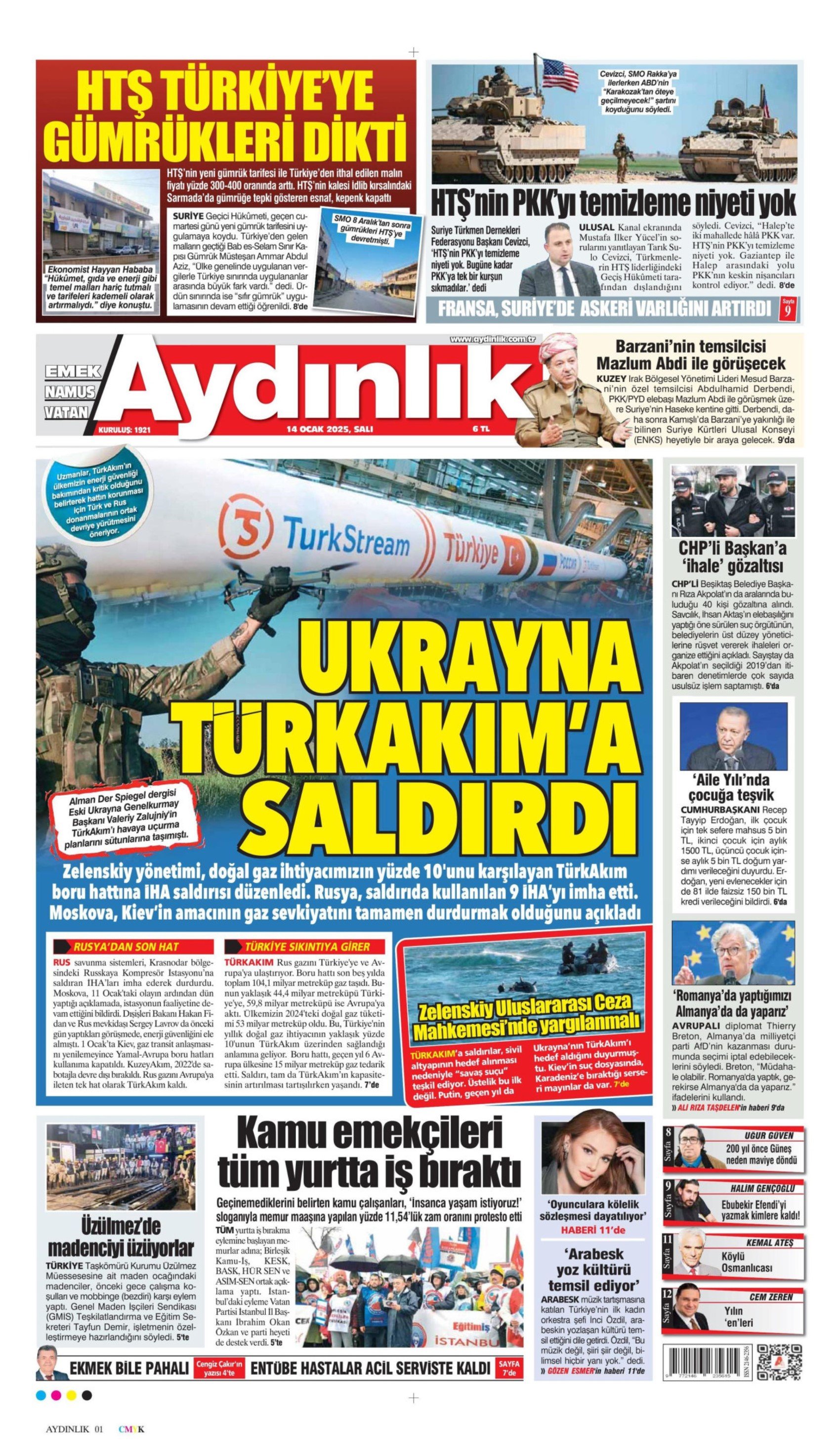 14 Ocak 2025 gazete manşetleri: Gazeteler Beşiktaş Belediyesi’ne yönelik operasyonu nasıl gördü? 'İstanbul’u alana kadar durmayacaklar: İBB’ye çökme planı devrede'