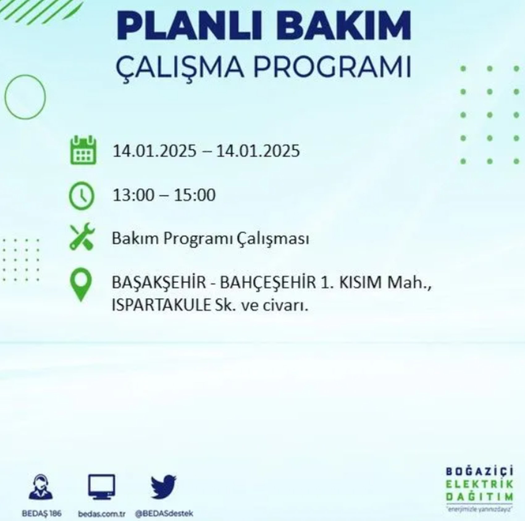 BEDAŞ açıkladı... İstanbul'da elektrik kesintisi: 14 Ocak'ta hangi mahalleler etkilenecek?