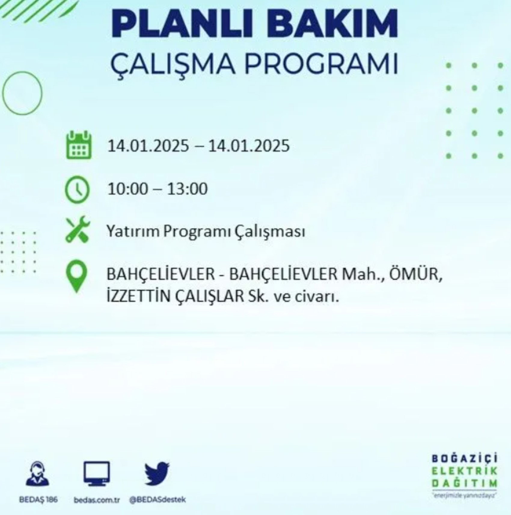 BEDAŞ açıkladı... İstanbul'da elektrik kesintisi: 14 Ocak'ta hangi mahalleler etkilenecek?