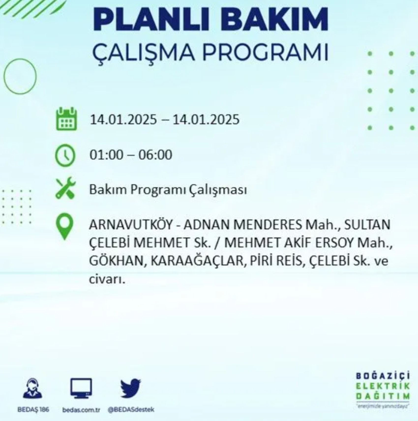 BEDAŞ açıkladı... İstanbul'da elektrik kesintisi: 14 Ocak'ta hangi mahalleler etkilenecek?