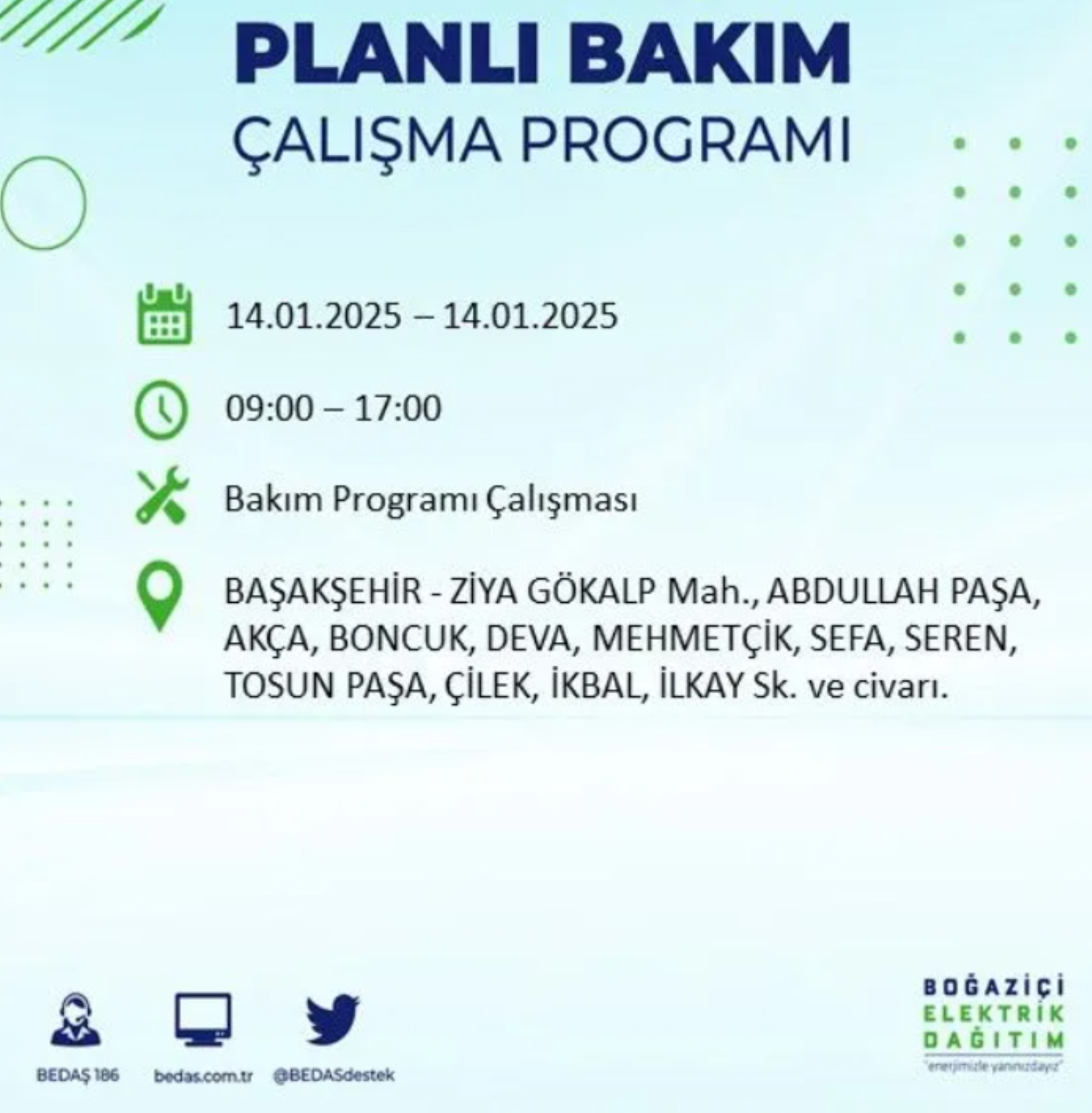 BEDAŞ açıkladı... İstanbul'da elektrik kesintisi: 14 Ocak'ta hangi mahalleler etkilenecek?