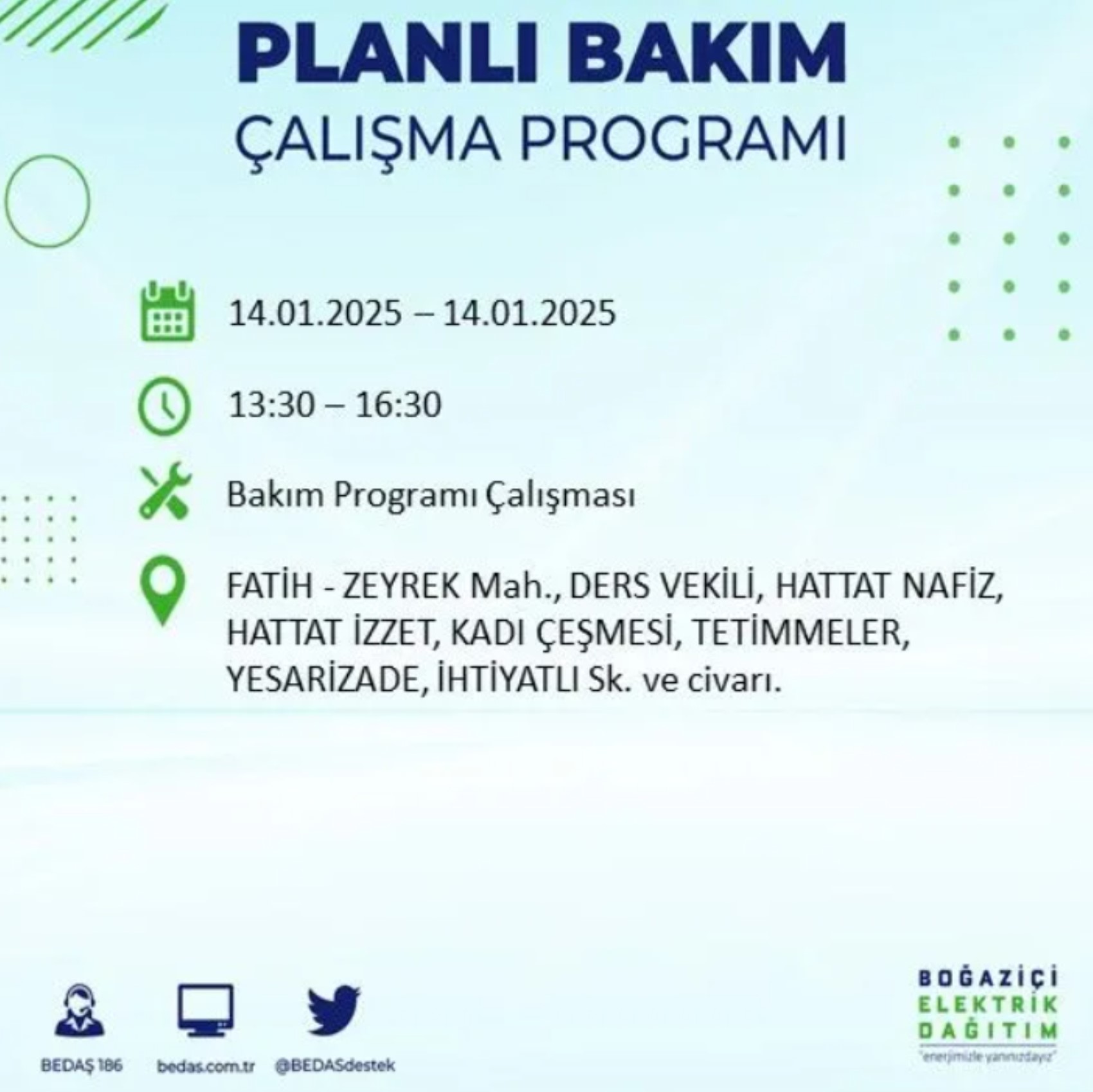 BEDAŞ açıkladı... İstanbul'da elektrik kesintisi: 14 Ocak'ta hangi mahalleler etkilenecek?