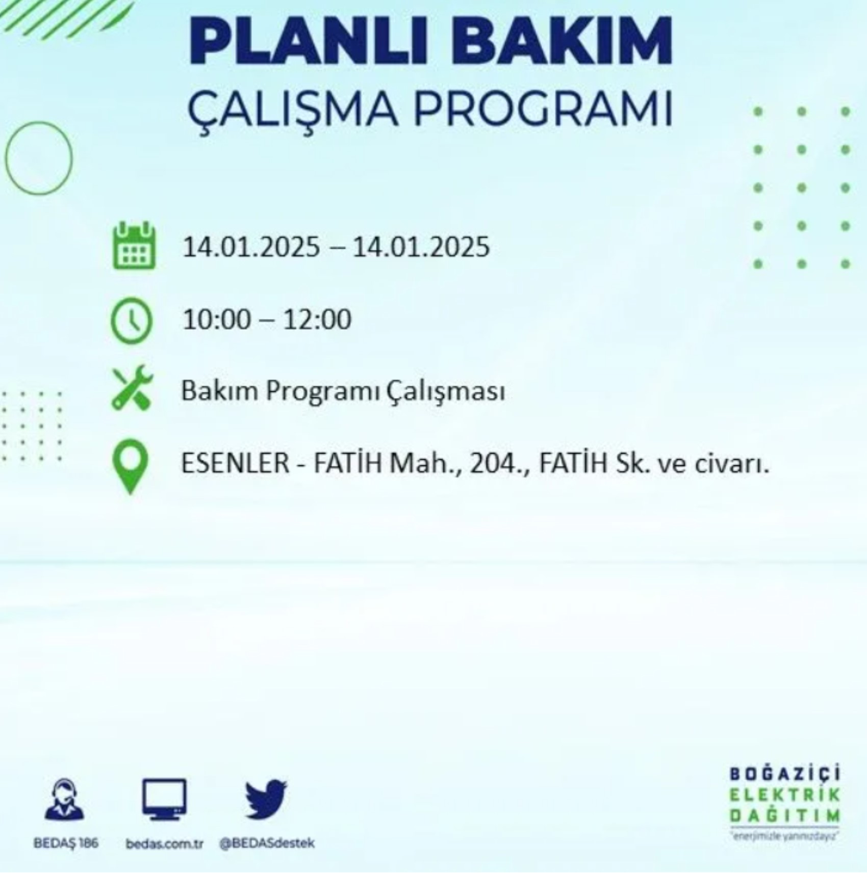 BEDAŞ açıkladı... İstanbul'da elektrik kesintisi: 14 Ocak'ta hangi mahalleler etkilenecek?