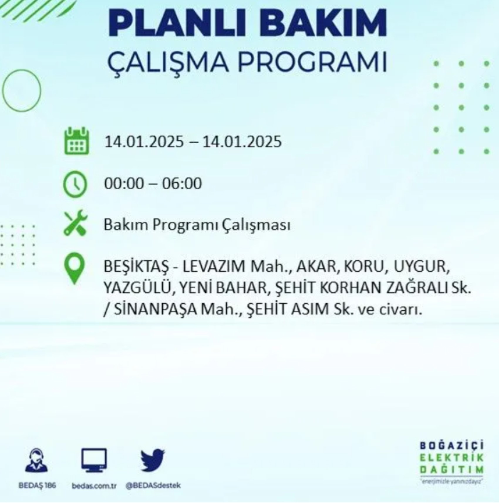 BEDAŞ açıkladı... İstanbul'da elektrik kesintisi: 14 Ocak'ta hangi mahalleler etkilenecek?