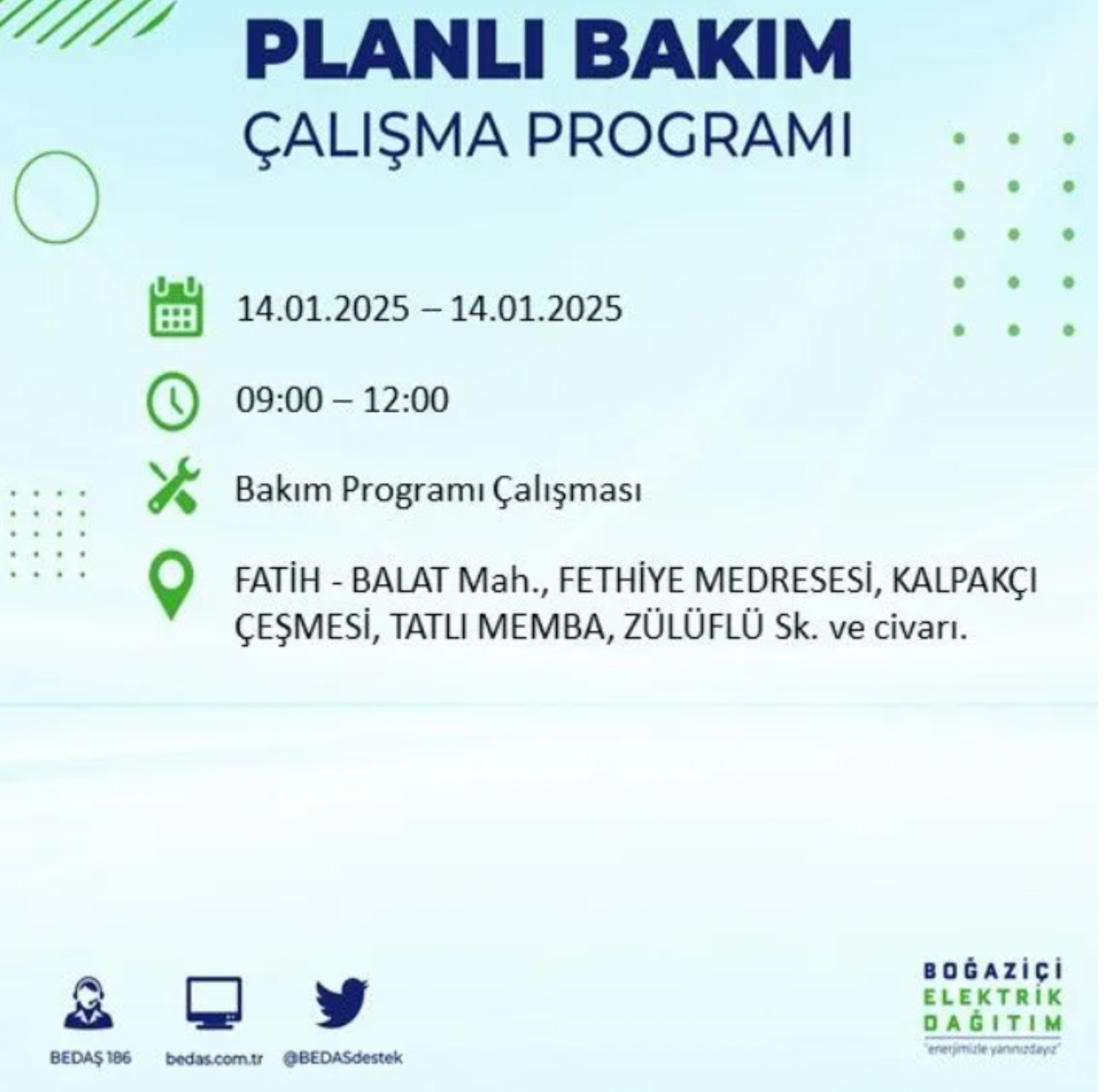 BEDAŞ açıkladı... İstanbul'da elektrik kesintisi: 14 Ocak'ta hangi mahalleler etkilenecek?