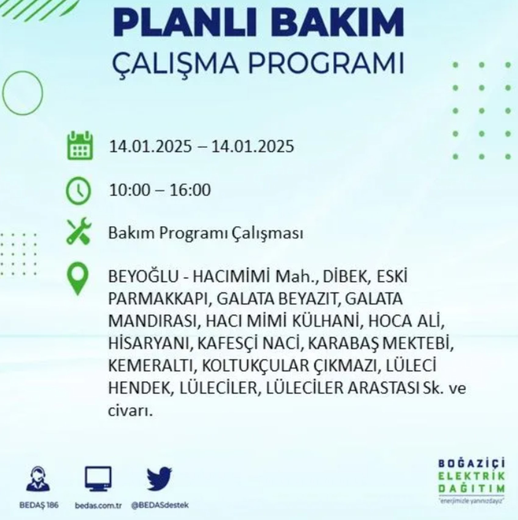 BEDAŞ açıkladı... İstanbul'da elektrik kesintisi: 14 Ocak'ta hangi mahalleler etkilenecek?