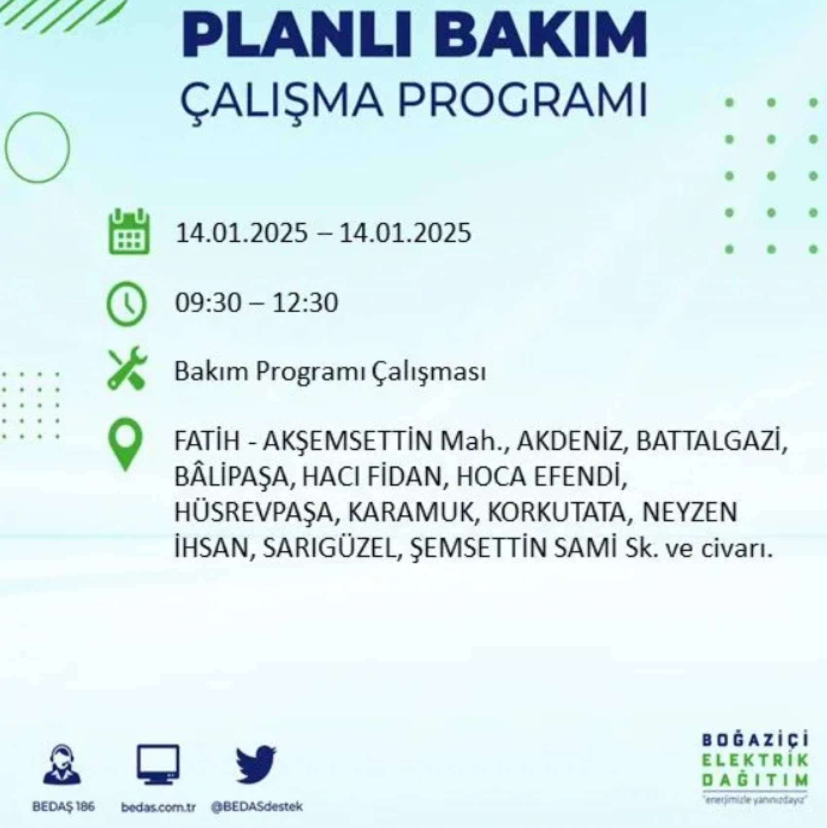 BEDAŞ açıkladı... İstanbul'da elektrik kesintisi: 14 Ocak'ta hangi mahalleler etkilenecek?