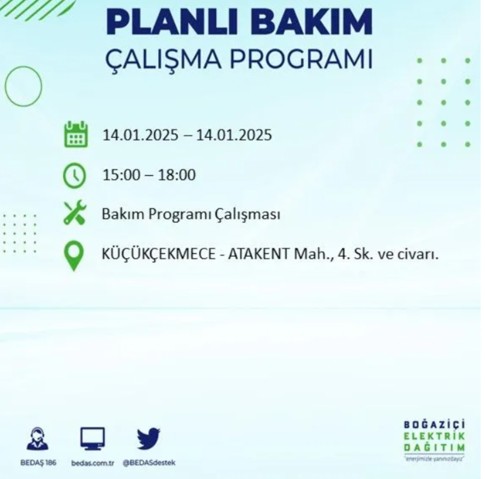 BEDAŞ açıkladı... İstanbul'da elektrik kesintisi: 14 Ocak'ta hangi mahalleler etkilenecek?