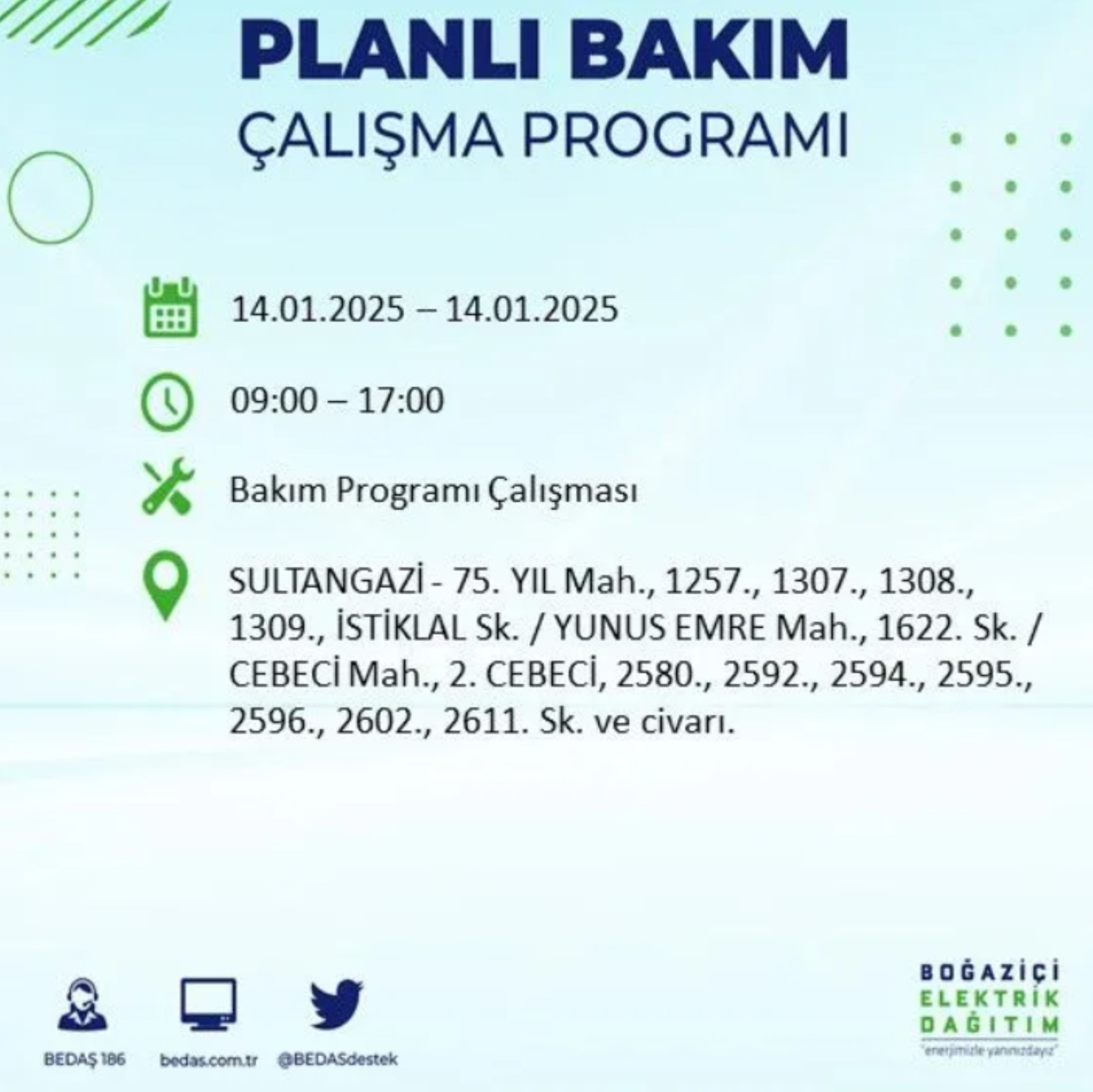 BEDAŞ açıkladı... İstanbul'da elektrik kesintisi: 14 Ocak'ta hangi mahalleler etkilenecek?