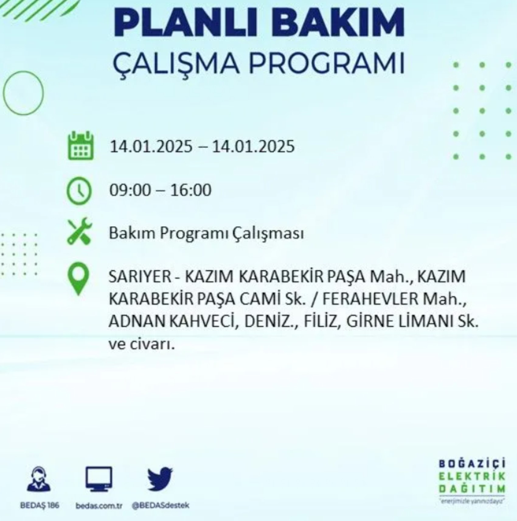 BEDAŞ açıkladı... İstanbul'da elektrik kesintisi: 14 Ocak'ta hangi mahalleler etkilenecek?