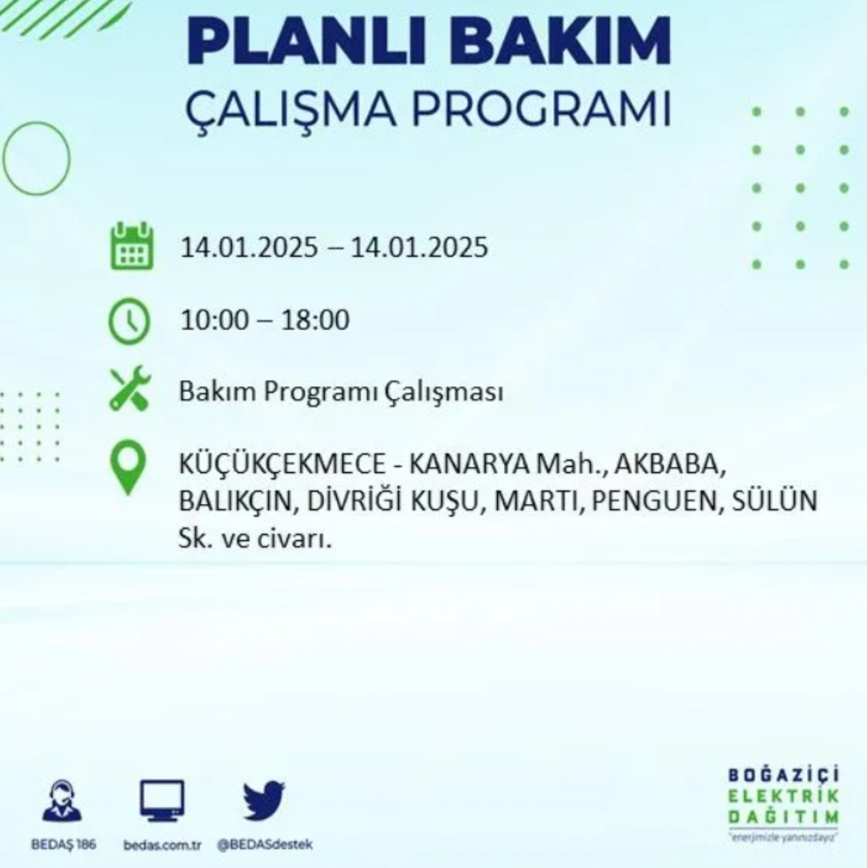 BEDAŞ açıkladı... İstanbul'da elektrik kesintisi: 14 Ocak'ta hangi mahalleler etkilenecek?