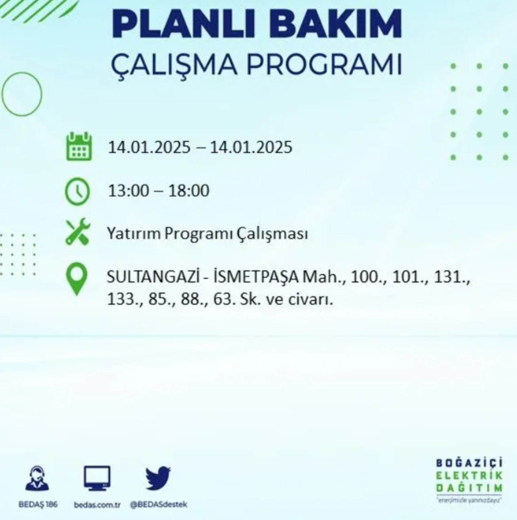 BEDAŞ açıkladı... İstanbul'da elektrik kesintisi: 14 Ocak'ta hangi mahalleler etkilenecek?