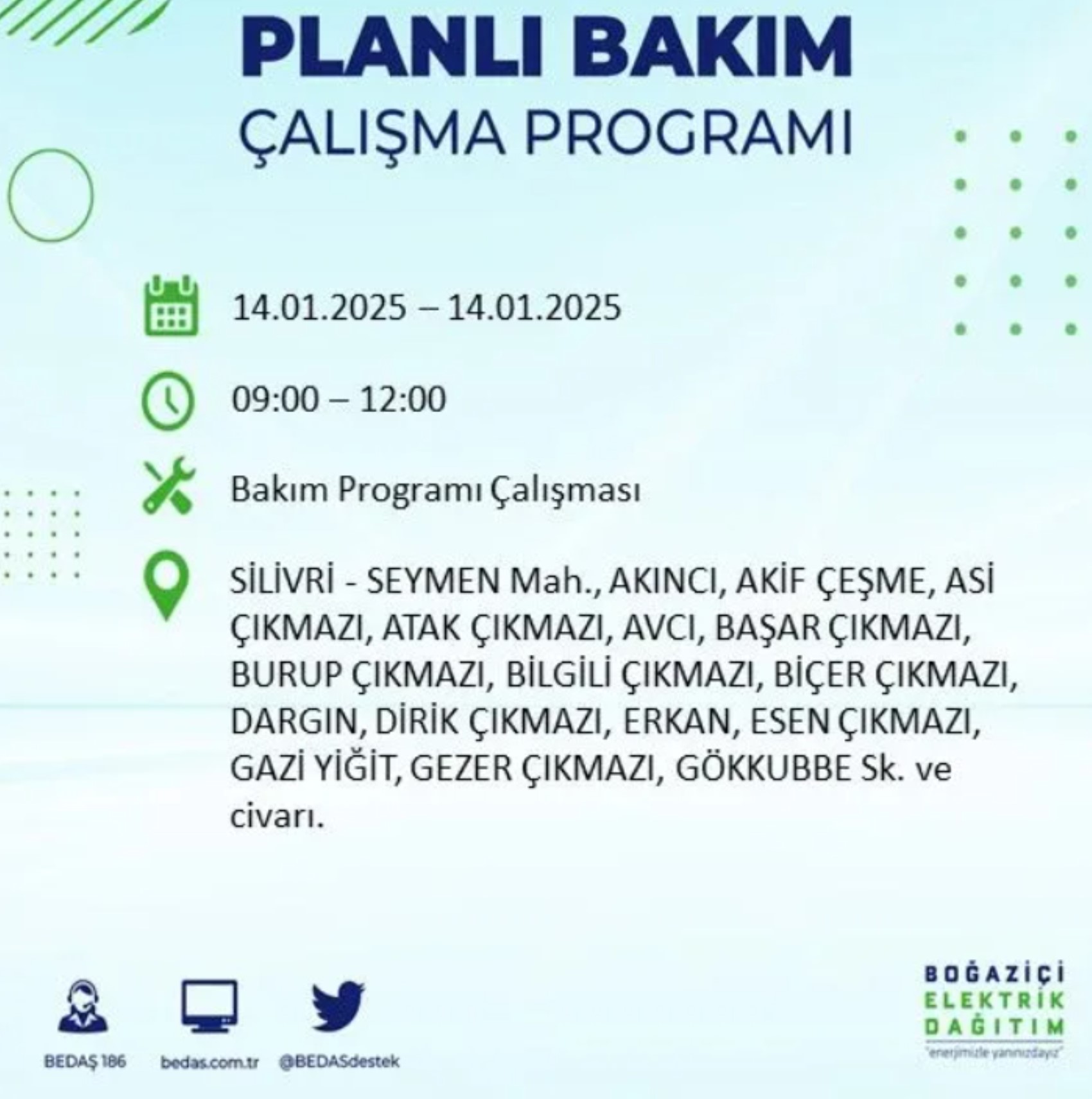 BEDAŞ açıkladı... İstanbul'da elektrik kesintisi: 14 Ocak'ta hangi mahalleler etkilenecek?