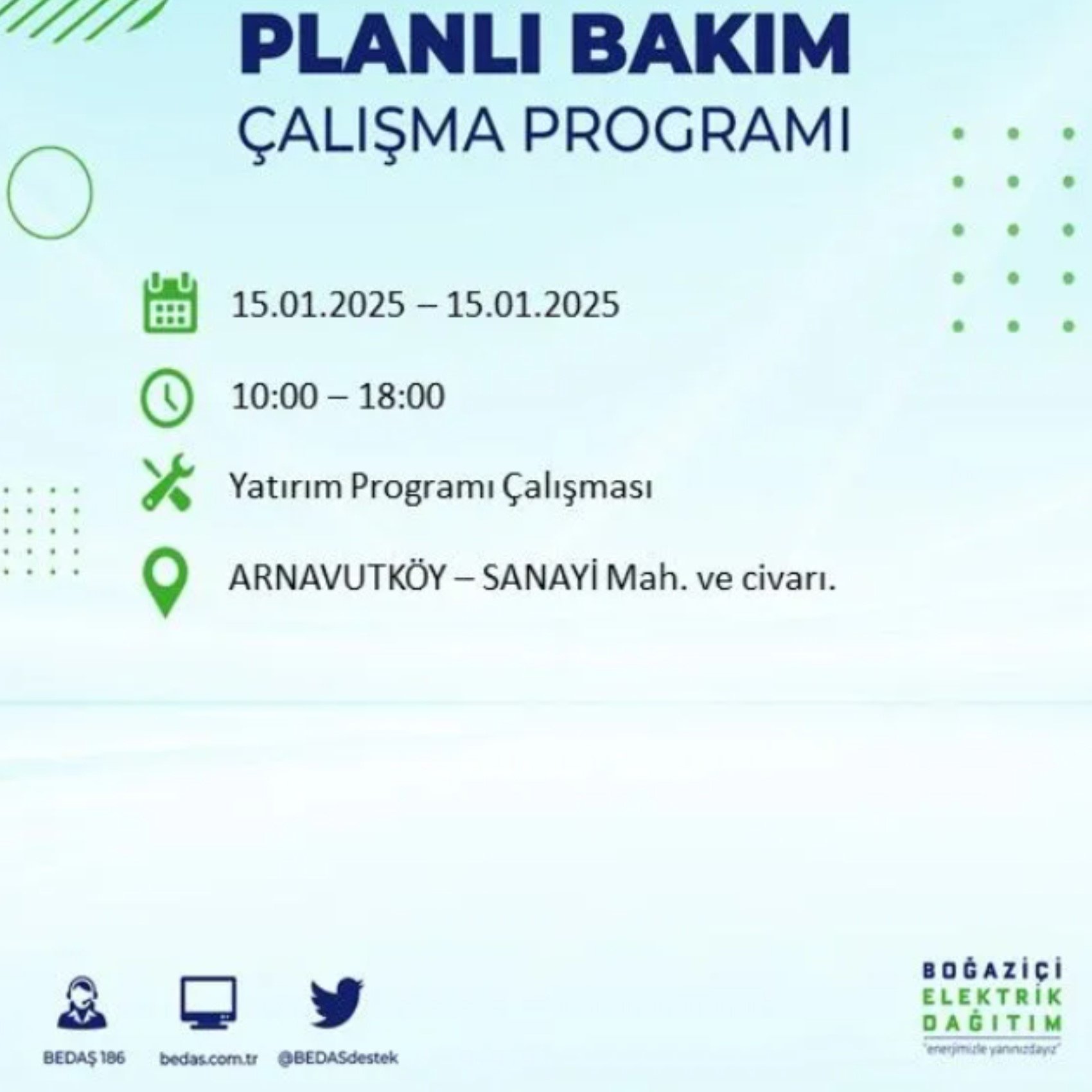 BEDAŞ açıkladı... İstanbul'da elektrik kesintisi: 15 Ocak'ta hangi mahalleler etkilenecek?