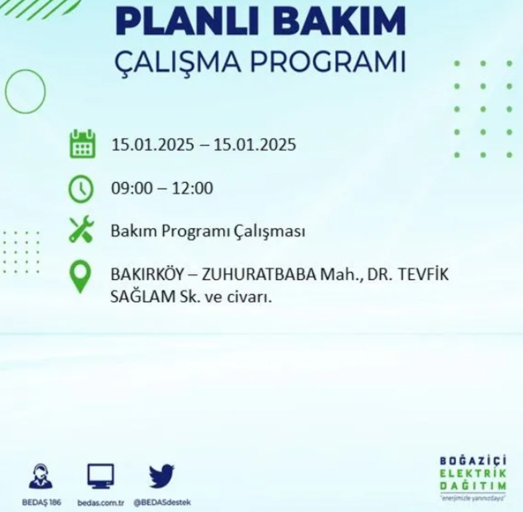 BEDAŞ açıkladı... İstanbul'da elektrik kesintisi: 15 Ocak'ta hangi mahalleler etkilenecek?