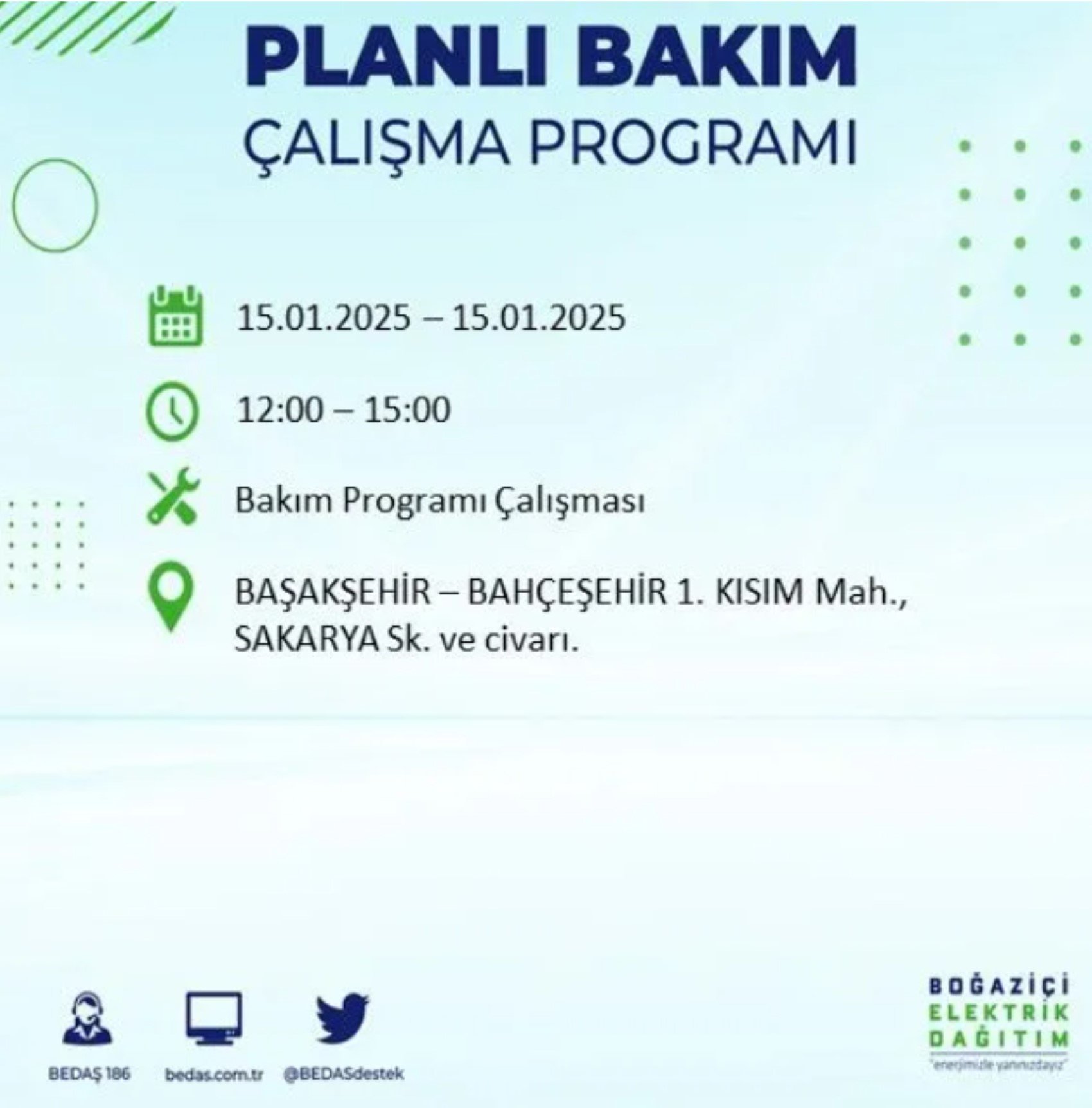 BEDAŞ açıkladı... İstanbul'da elektrik kesintisi: 15 Ocak'ta hangi mahalleler etkilenecek?