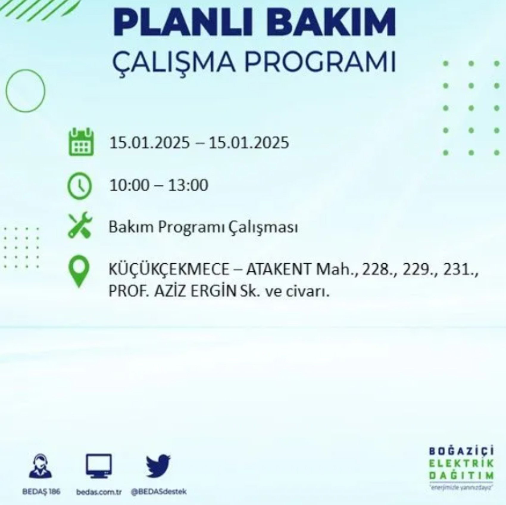 BEDAŞ açıkladı... İstanbul'da elektrik kesintisi: 15 Ocak'ta hangi mahalleler etkilenecek?