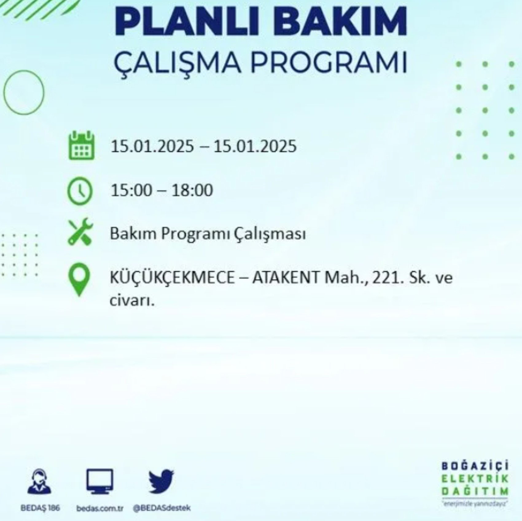 BEDAŞ açıkladı... İstanbul'da elektrik kesintisi: 15 Ocak'ta hangi mahalleler etkilenecek?