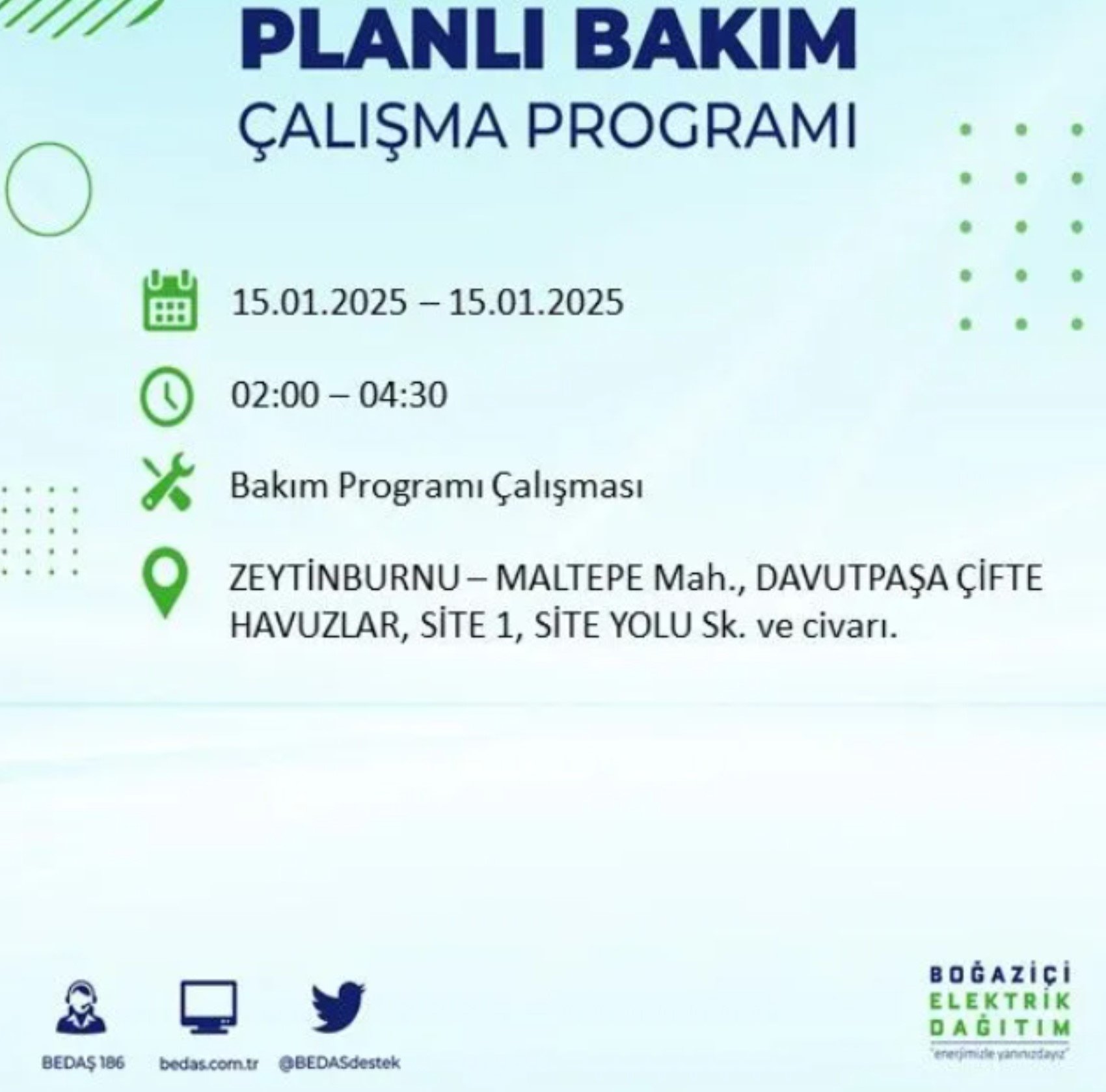 BEDAŞ açıkladı... İstanbul'da elektrik kesintisi: 15 Ocak'ta hangi mahalleler etkilenecek?