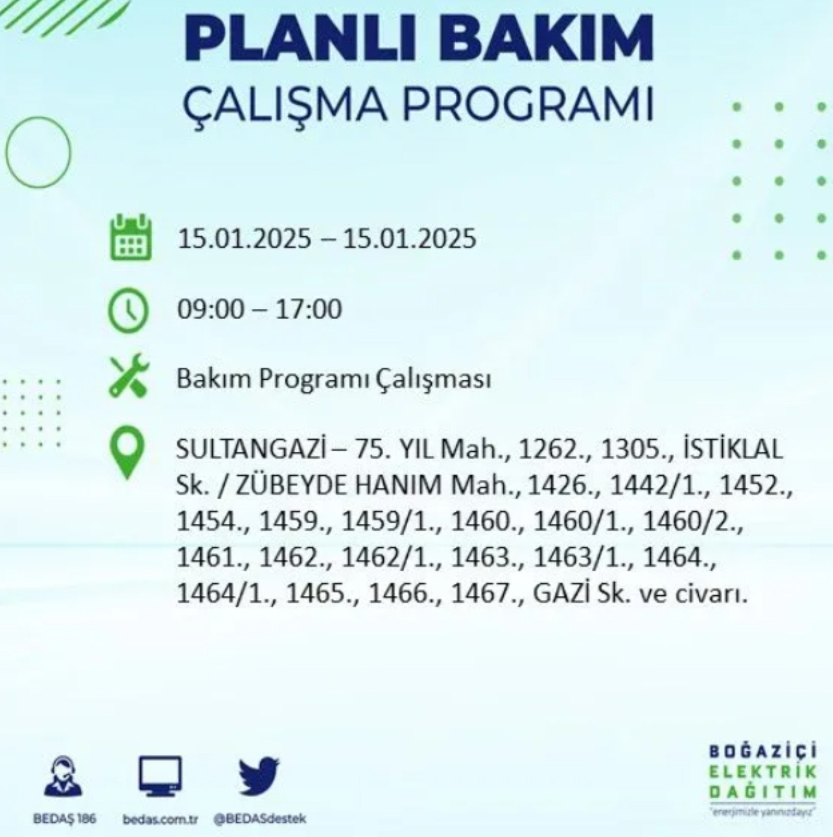 BEDAŞ açıkladı... İstanbul'da elektrik kesintisi: 15 Ocak'ta hangi mahalleler etkilenecek?