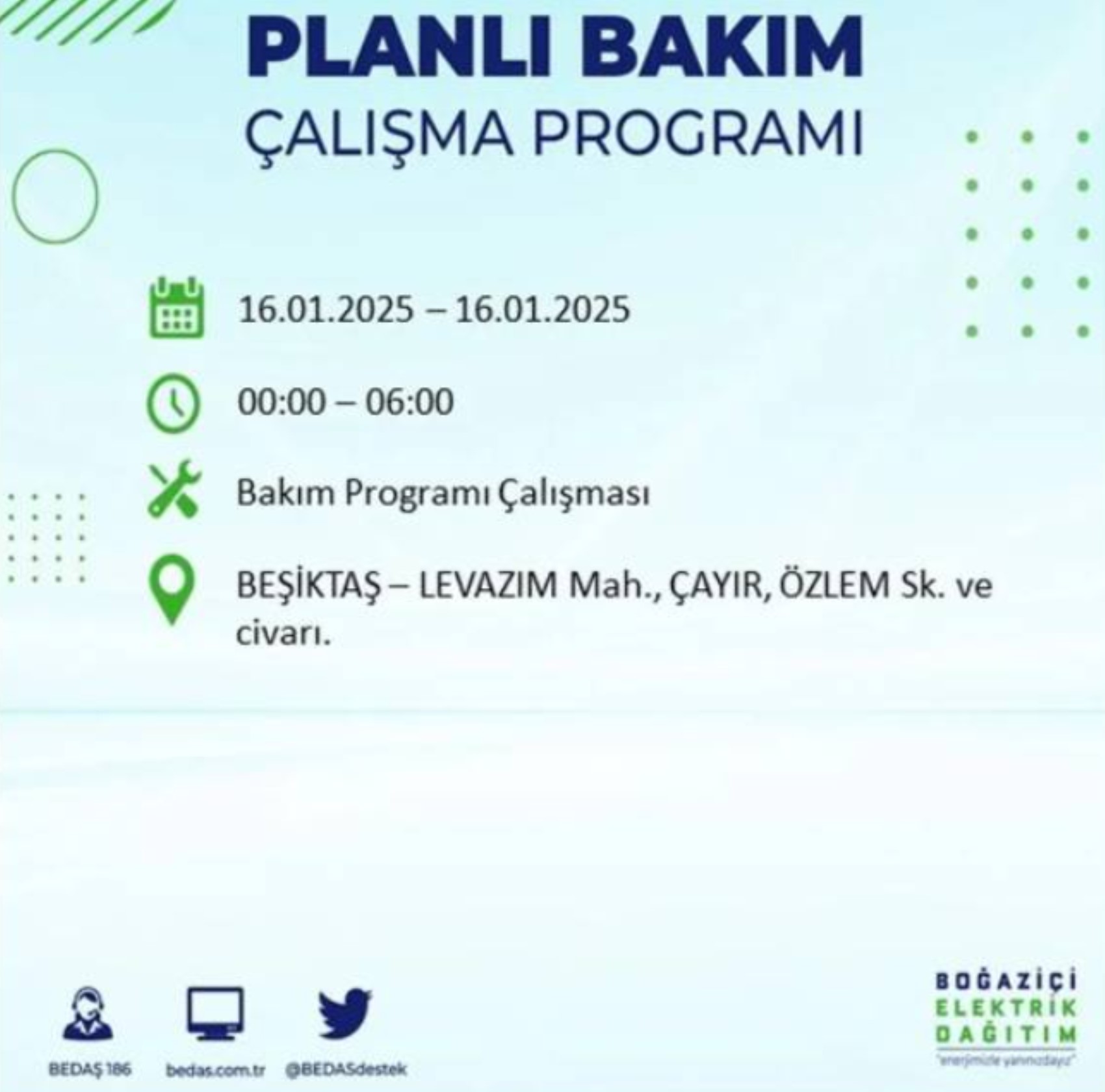 BEDAŞ açıkladı... İstanbul'da elektrik kesintisi: 16 Ocak'ta hangi mahalleler etkilenecek?